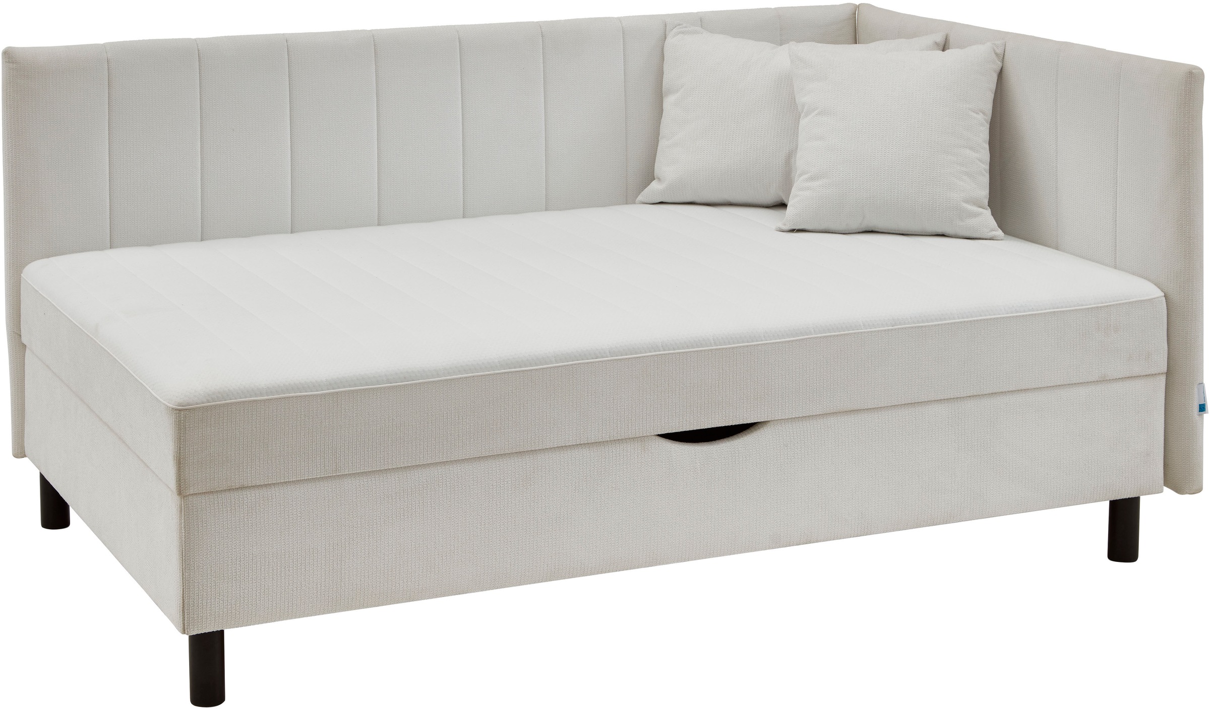 ATLANTIC home collection Lit rembourré »Norina Daybett, Tagesbett, Jugendbett, 90 cm x 200 cm« Taschenfederkernmatratze (H2), inkl. Dekokissen, Ecke universal
