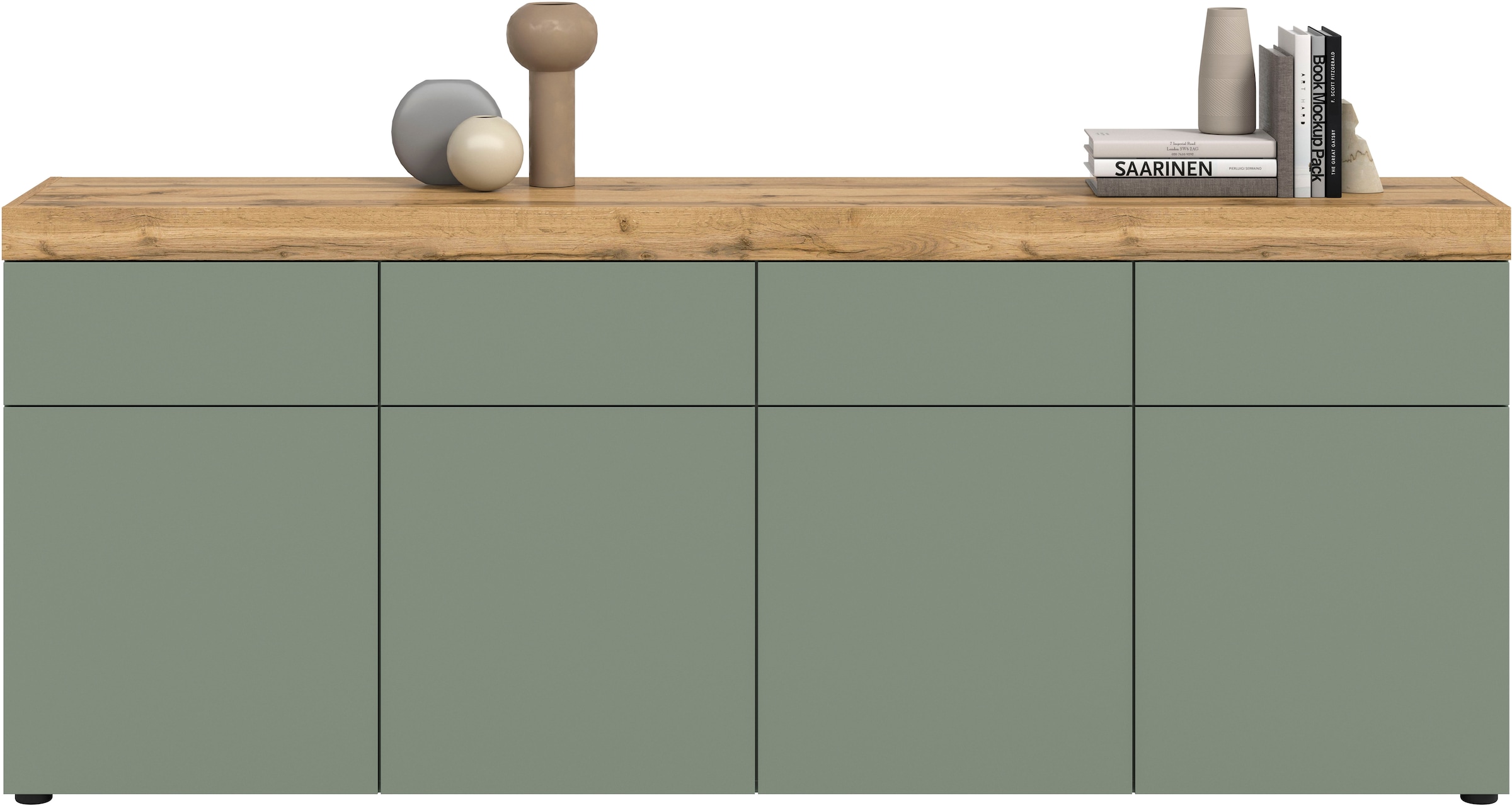 GOODproduct Sideboard »MAMBO, TOPSELLER!, Breite 200cm, 4 Türen, 4 Schubkästen, push-2-open« 2 farbige Ausführung, in verschiedenen Farben erhältlich, 1 Stk. tlg. Kommode, Anrichte, Wohnzimmer, Schlafzimmer