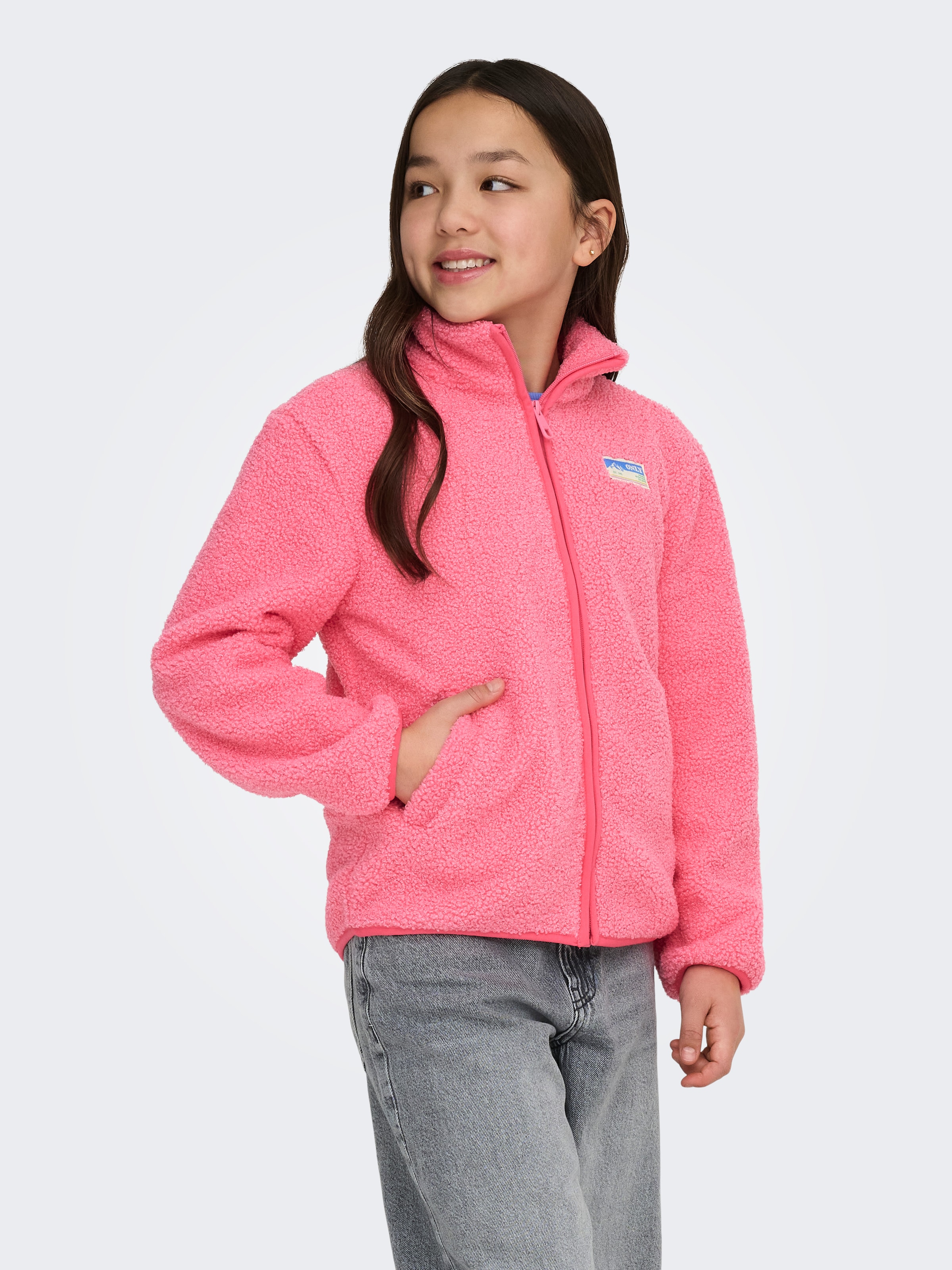 KIDS ONLY Fleecejacke »KOGEVA LIFE TEDDY JACKET CP OTW NOOS« ohne Kapuze