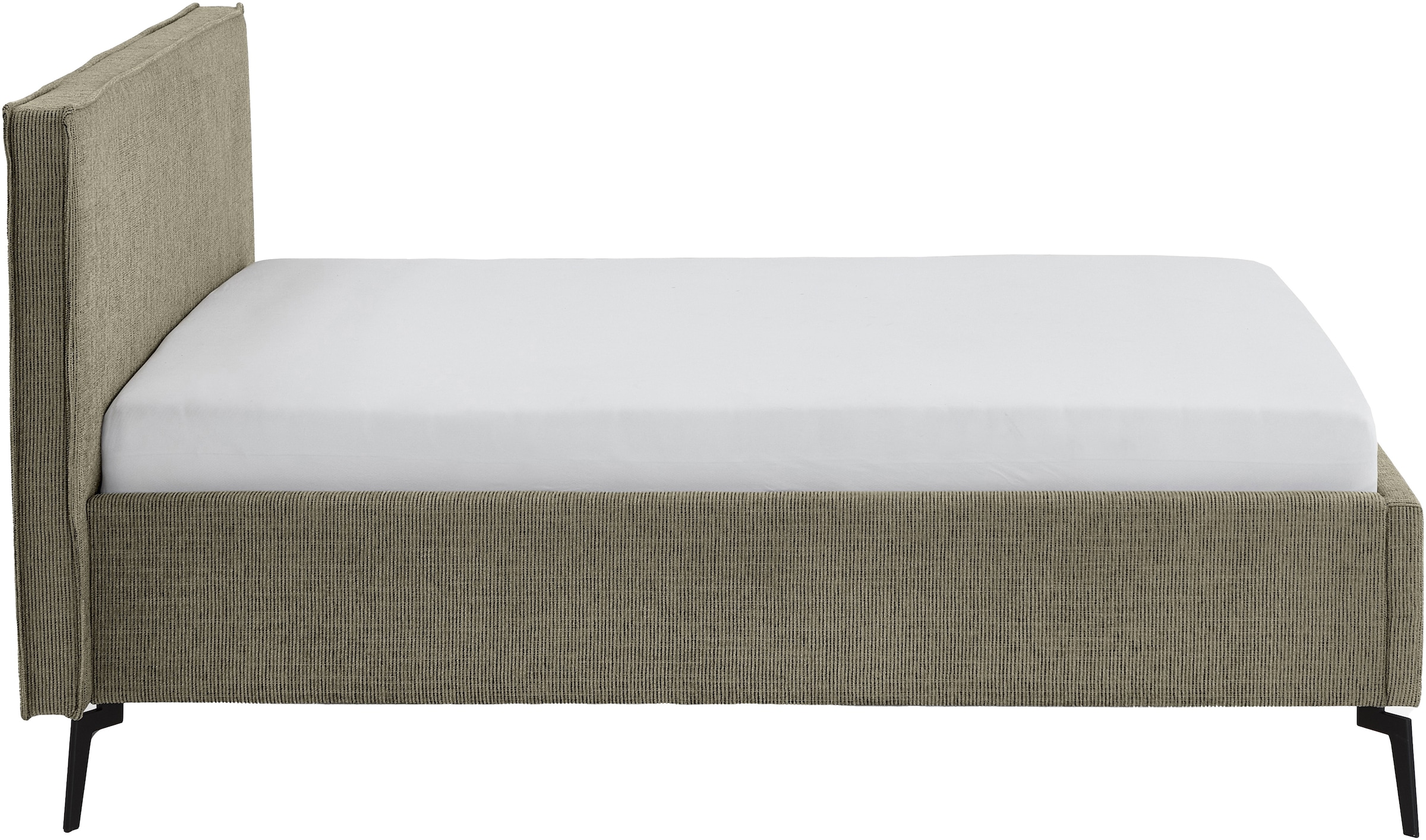 meise.möbel Polsterbett »Riva II« mit schwarzen Metallfüssen, wahlweise mit Bettkasten