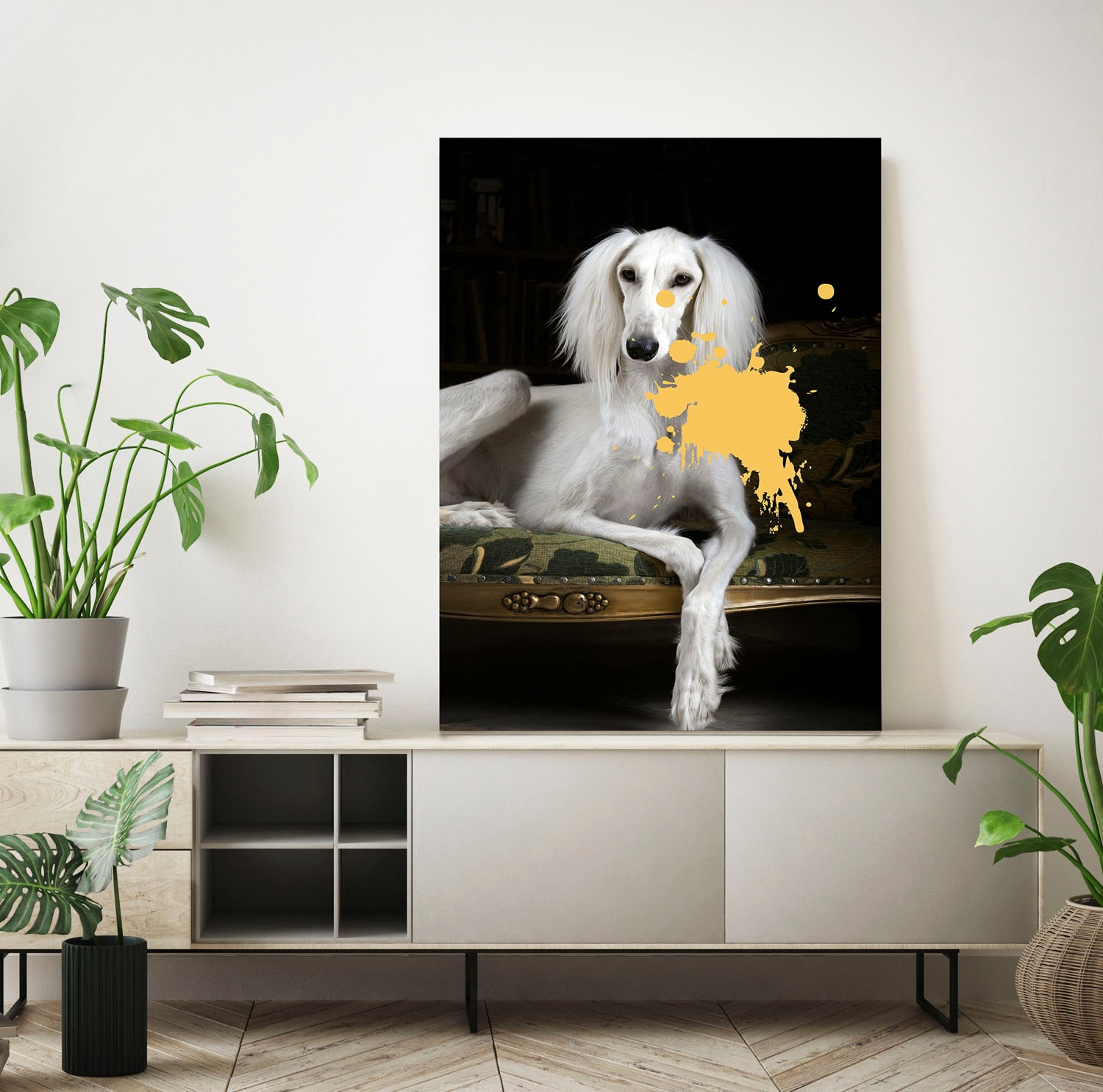 queence Acrylglasbild »Hund mit Farbklecks« Formen | Gemälde | Haustiere | Historische Persönlichkeiten | Hund | Hundebilder | Kunst Fine Art-Print in Galeriequalität