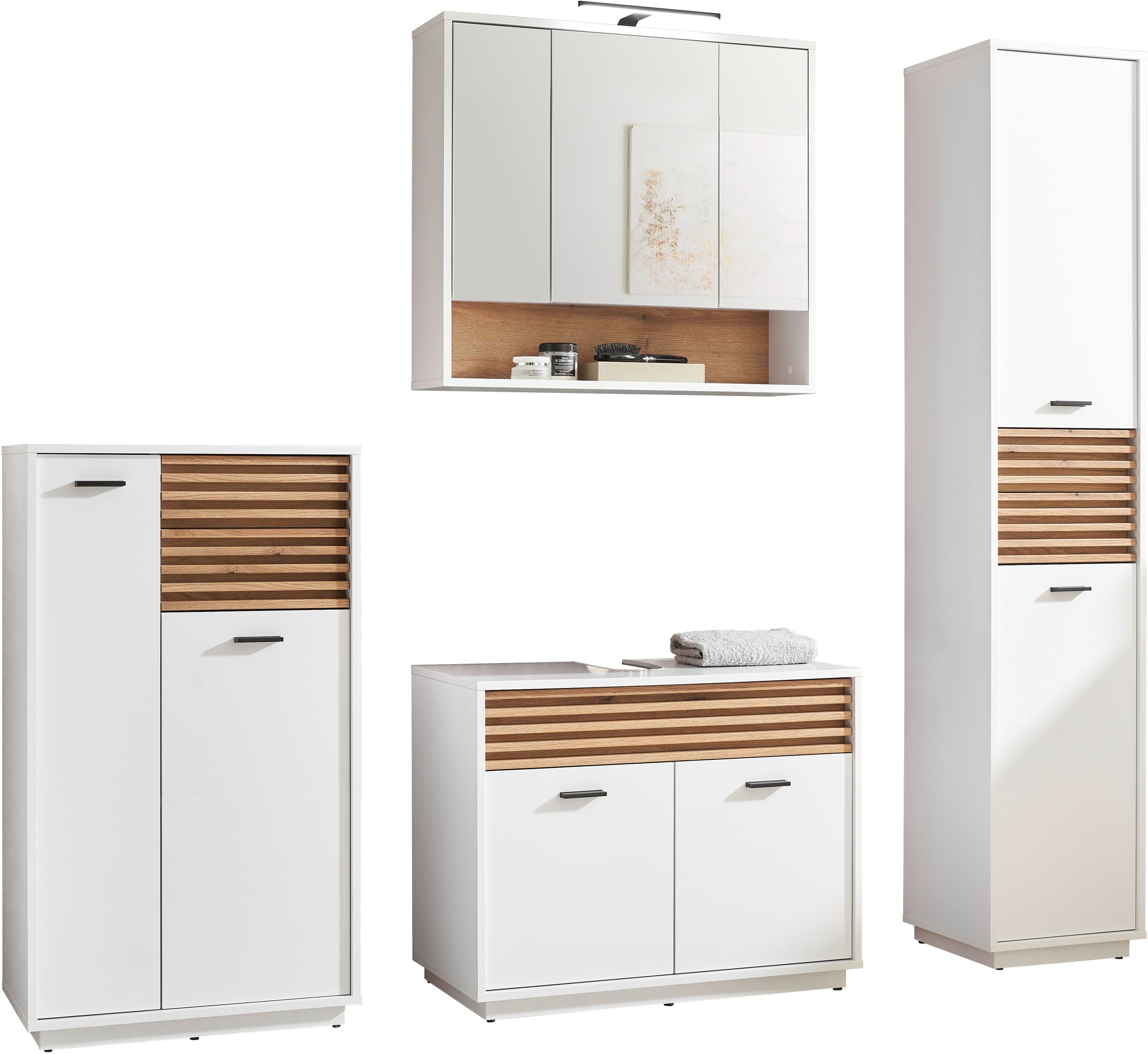 BASIC by Balculina Hochschrank »Liguria B/H/T 38x191x35 cm« 1 Stk. tlg. Breite 38cm, Unterflurauszug, FSC-Mix 70%