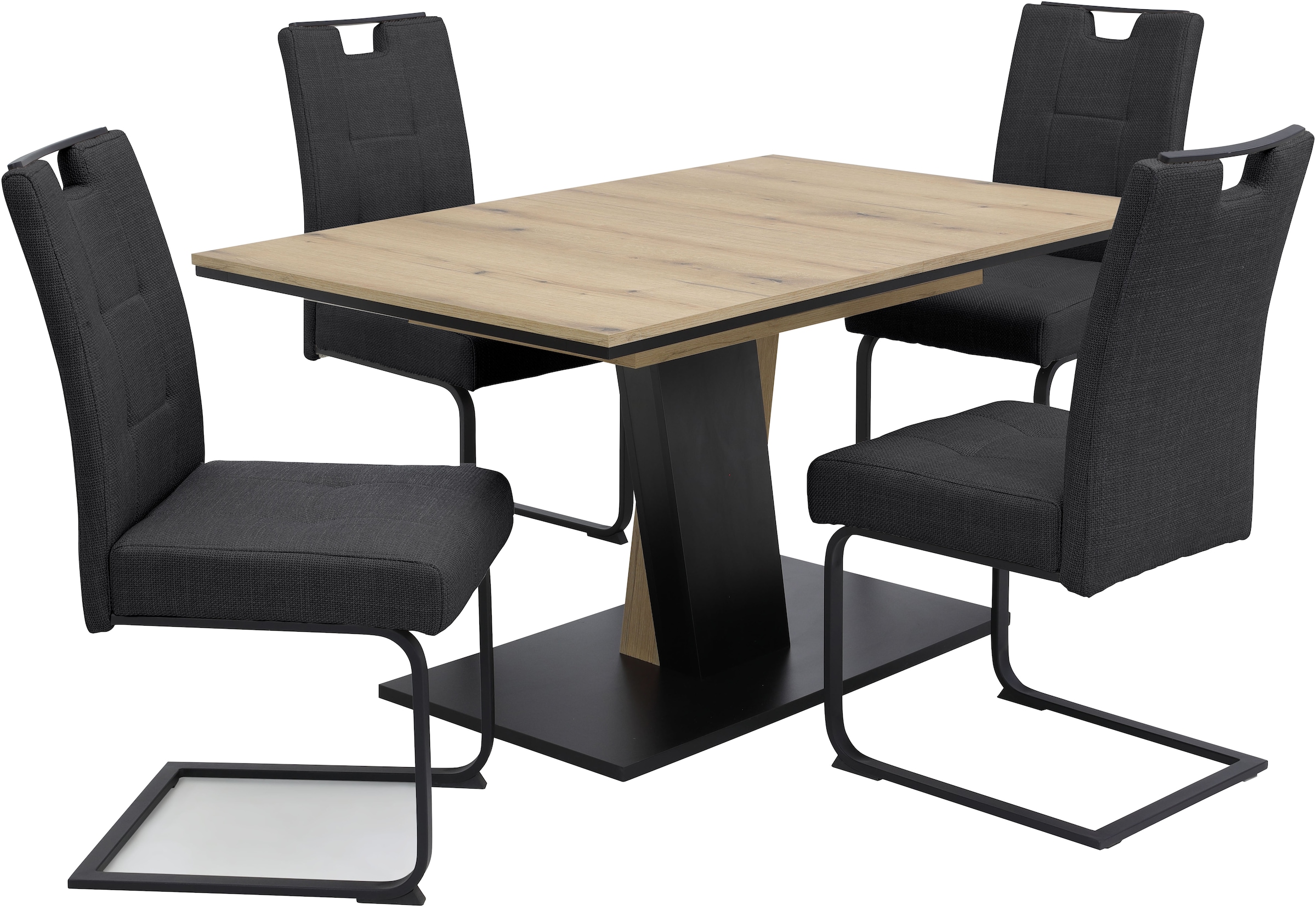 HELA Essgruppe »BEKE« Set, 5 Stk. tlg. Mit Synchronauszug, Freischwinger XL Sitzbreite, Federkorb, Griff