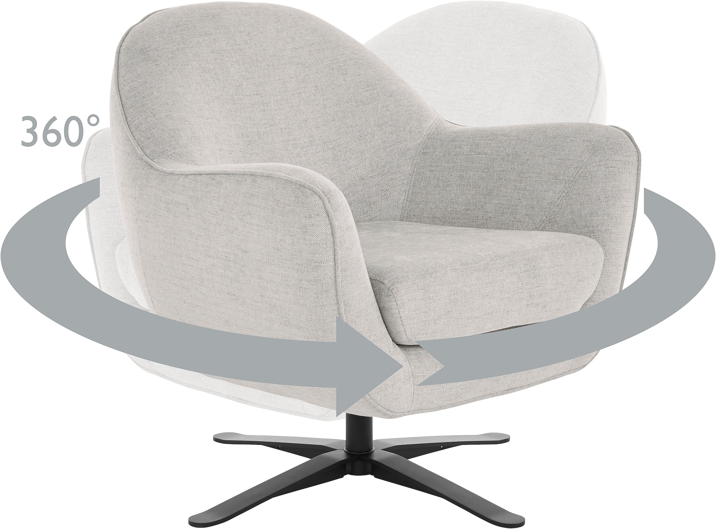 Home affaire Fauteuil pivotant »Stavre, Loungesessel mit Drehfunktion« au design moderne, avec pied pivotant élégant
