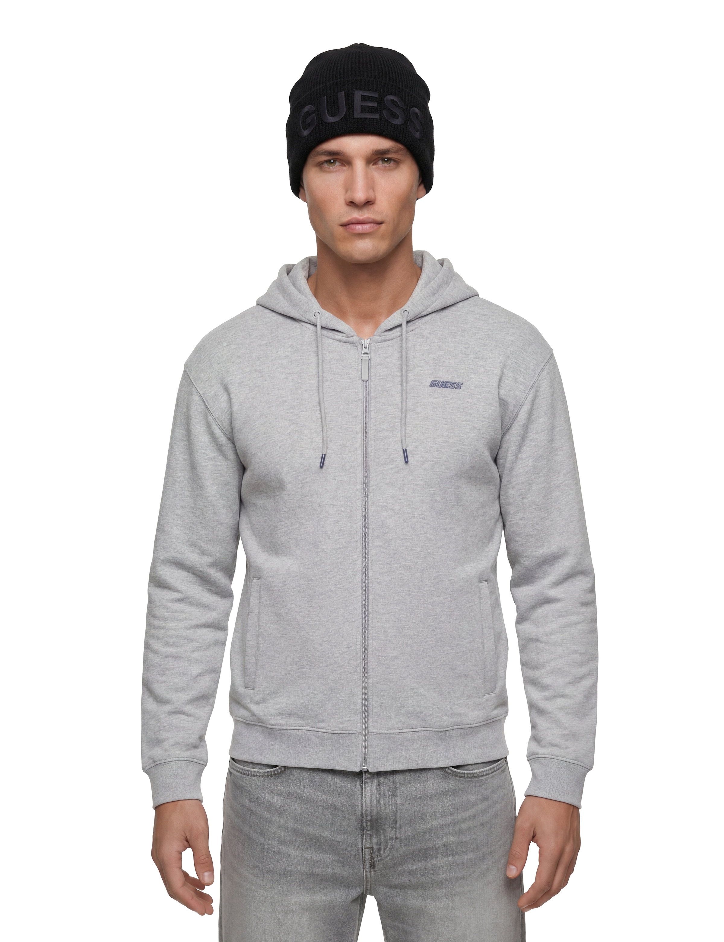 Guess Bonnet tricoté »BEANIE« avec grand logo imprimé