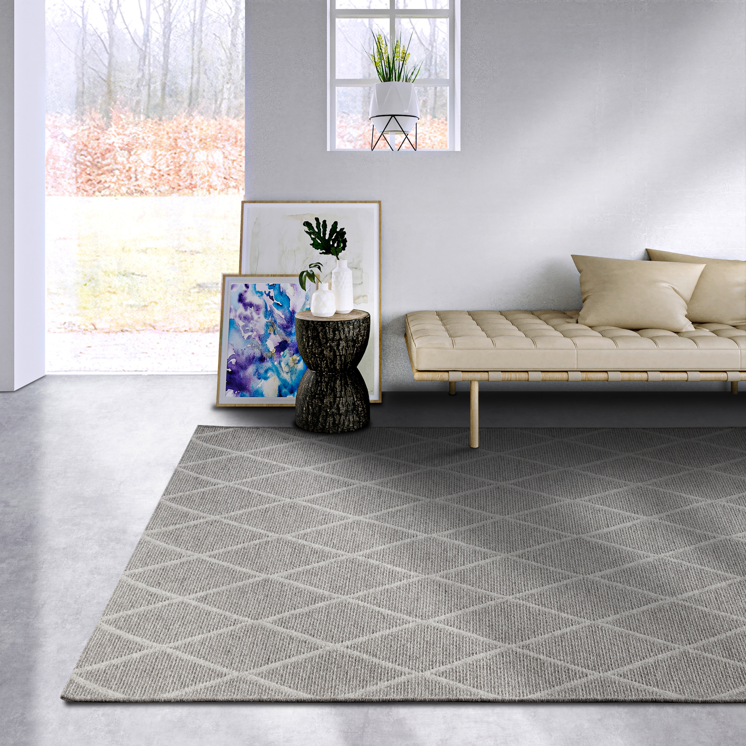 Villeroy & Boch Tapis en laine »Maria« Rectangulaire 5 mm Höhe Schurwolle, Wolle, Natur, Wohnzimmer, Schlafzimmer, Boho, Skandi