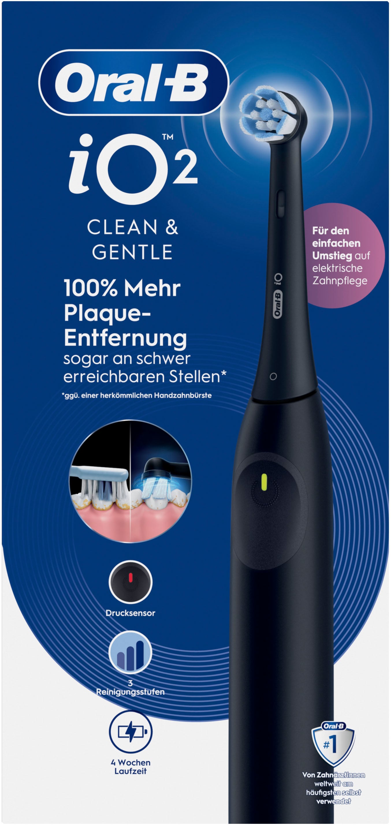 Oral-B Brosse à dents électrique »Oral-B iO Series 2« 1 cuis Aufsteckbürsten pour un nettoyage doux