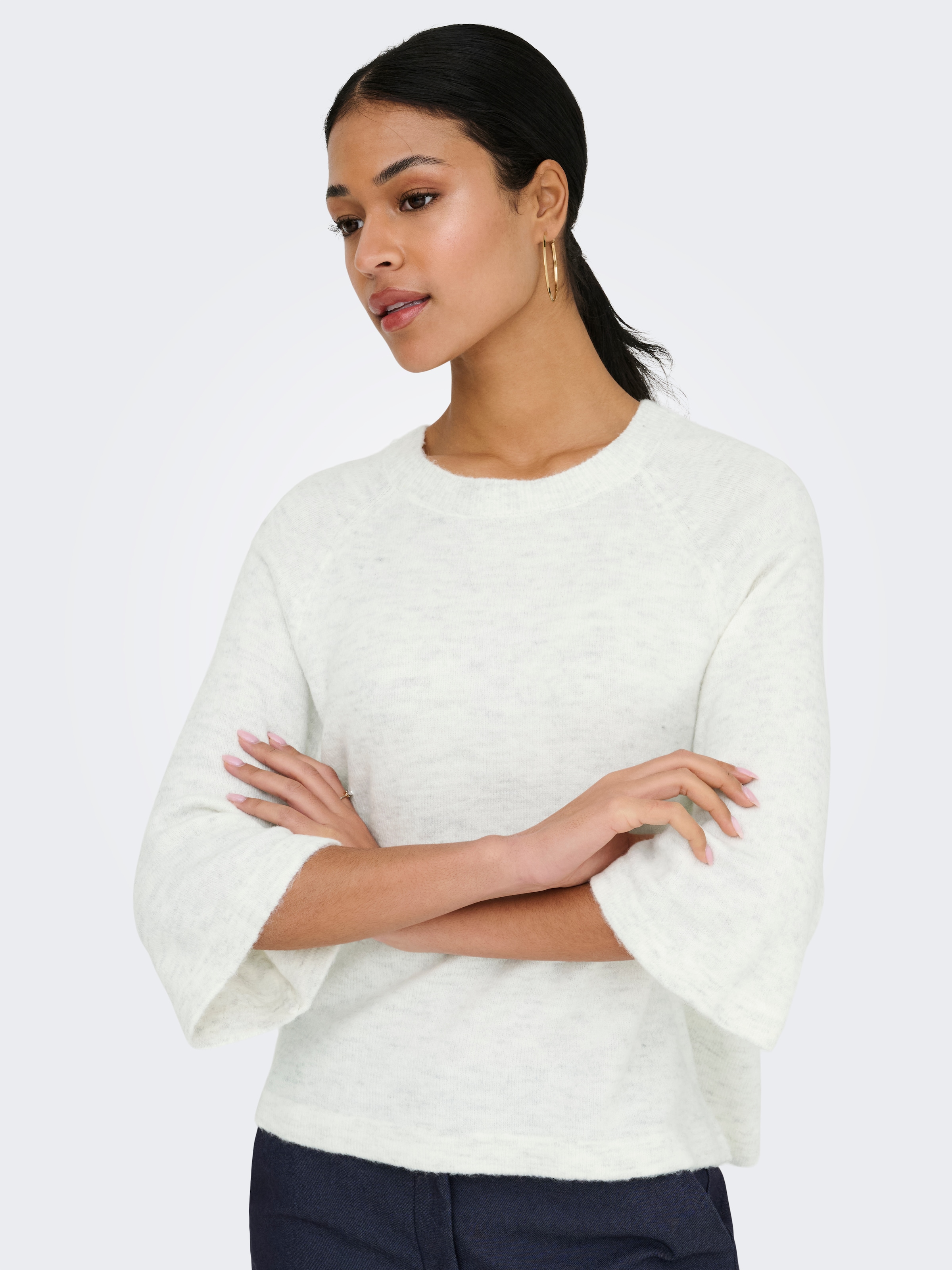 JDY Pull en tricot »JDYELANORA 3/4 PULLOVER KNT NOOS« mélange de matériaux, coupe régulière