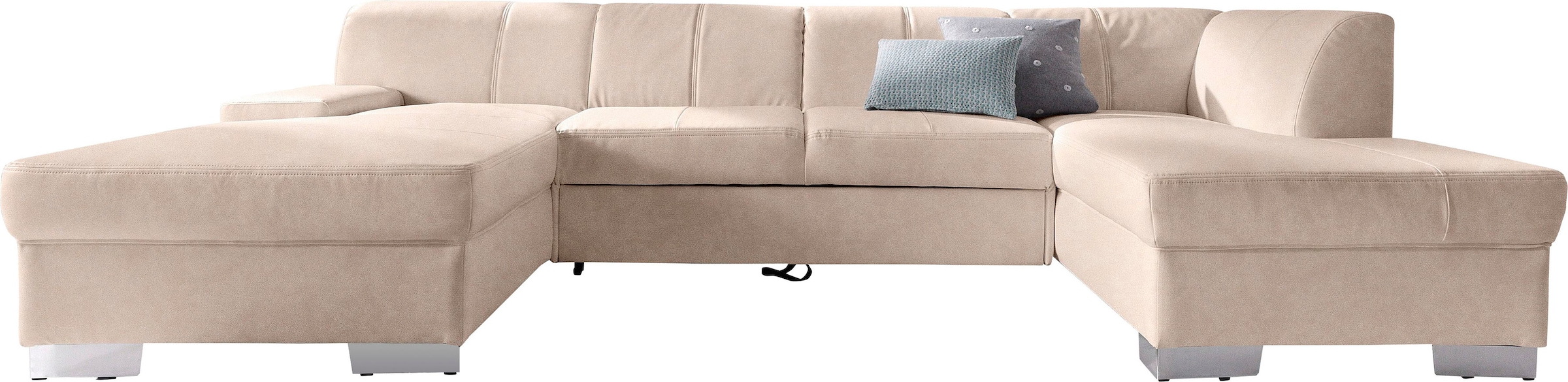 DOMO collection Paysage de salon »Star, zeitloses und elegantes Design, viel Platz, Breite 304cm, U-Form« fester Sitzkomfort, wahlweise mit Bettfunktion