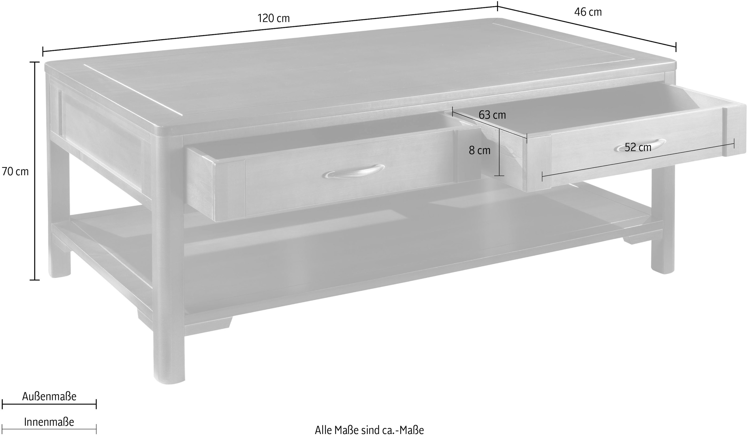 Home affaire Beistelltisch »Tische Michelangelo« Breite 120 cm