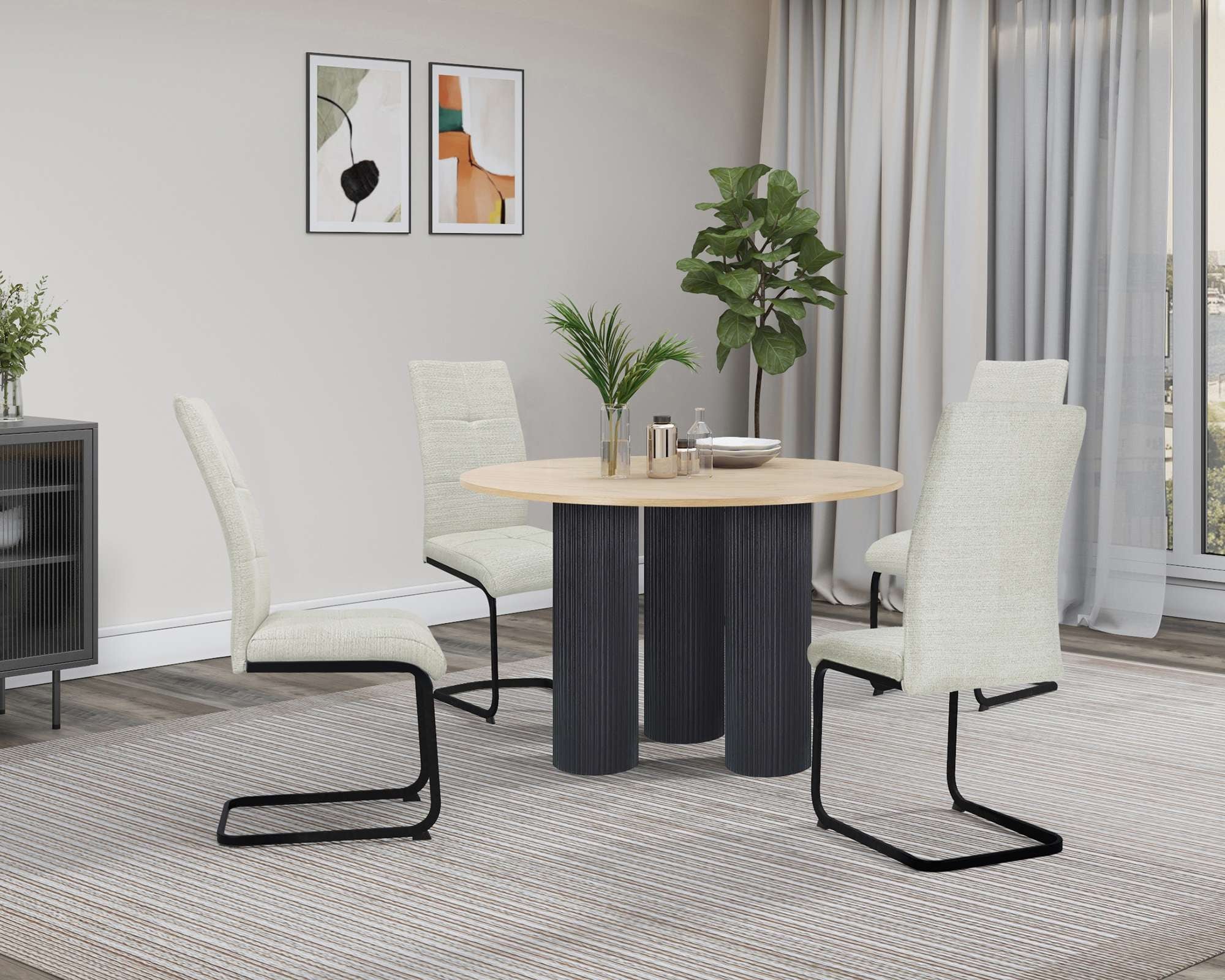 GOODproduct Chaise de salle à manger »Calgoty« (Ensemble) 2 cuisFreischwinger