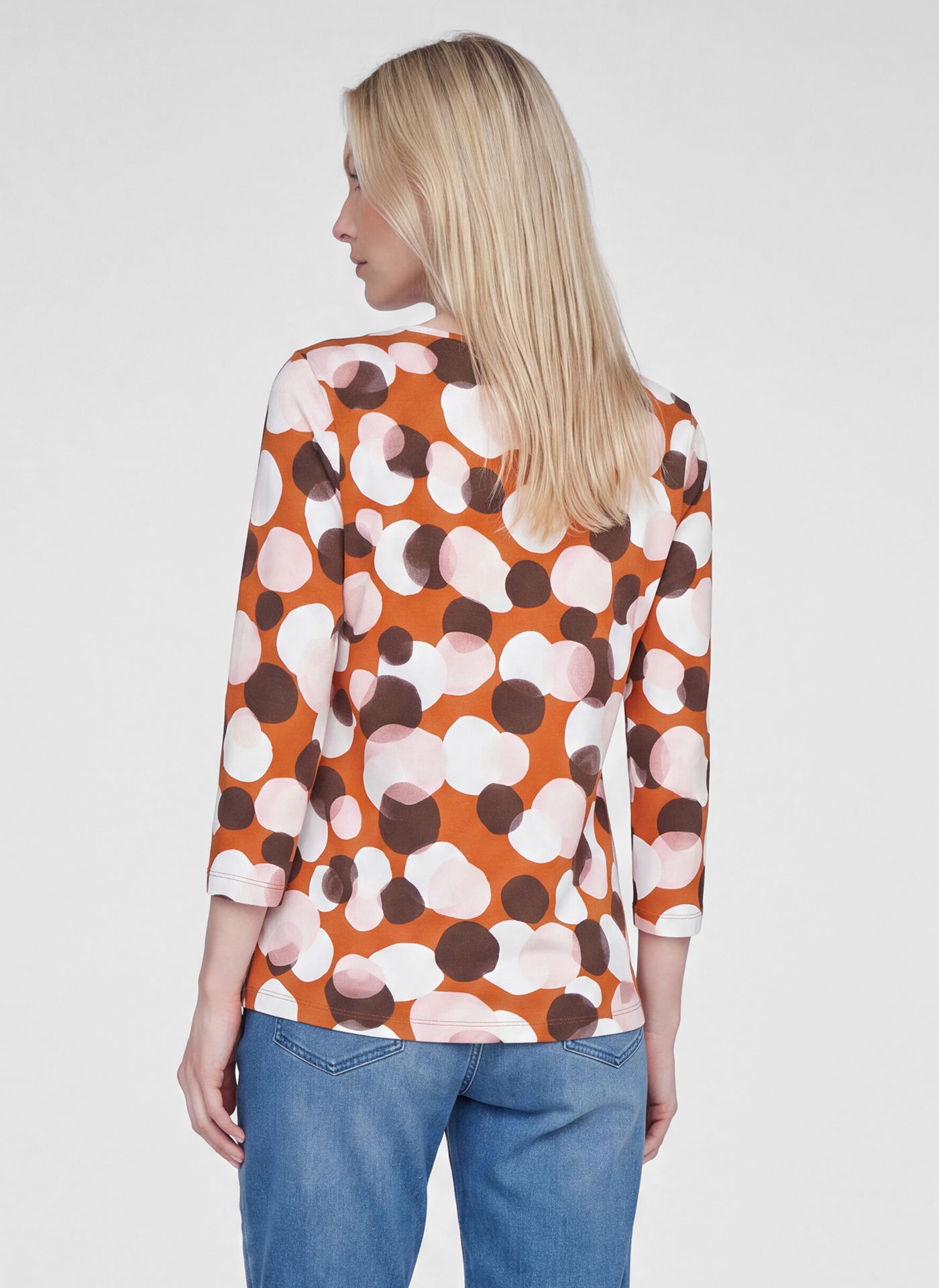 Rabe T-shirt à manches 3/4 mit Allover-Muster