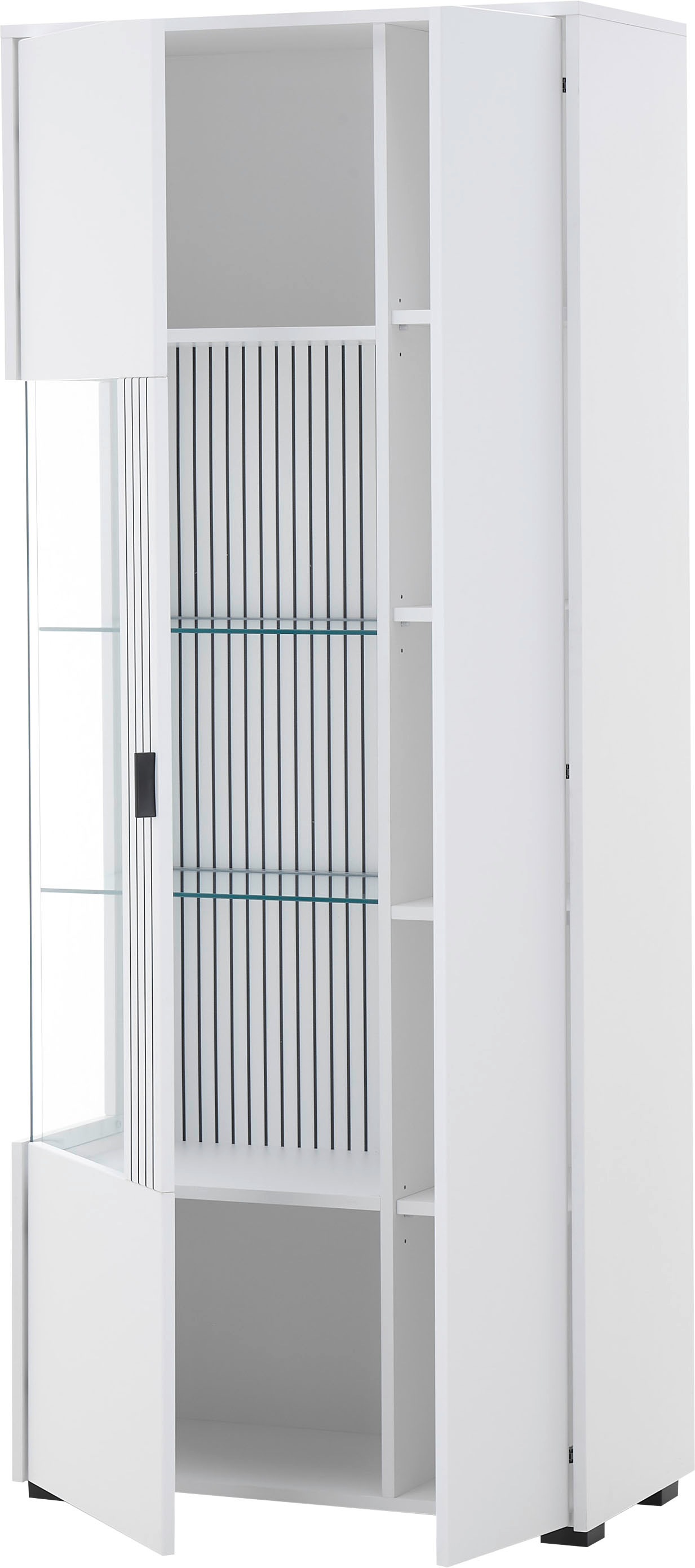 INOSIGN Vitrines »Hudson, Stauraumvitrine« in moderner Trendfarbe, Griffe aus Metall (Schwarz), Höhe 180 cm