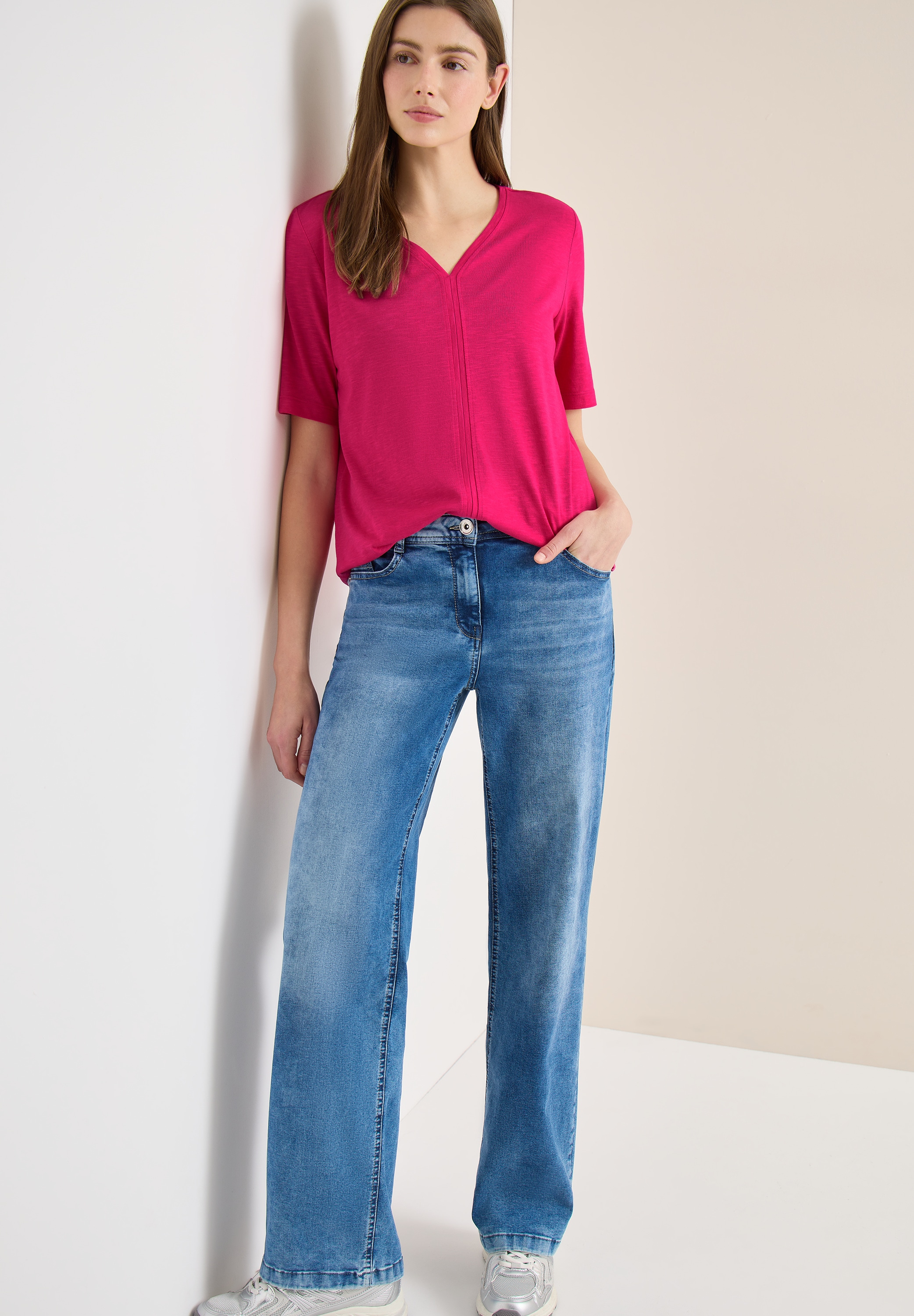 Cecil T-shirt en V Sommershirt im Tunika-Look