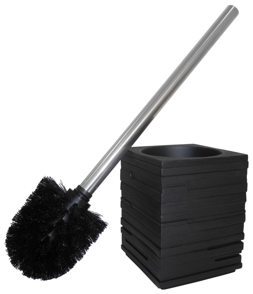Sanilo Set d'accessoires de salle de bain »Calero Black« bestehend aus Seifenspender und WC-Bürste, geriffelt