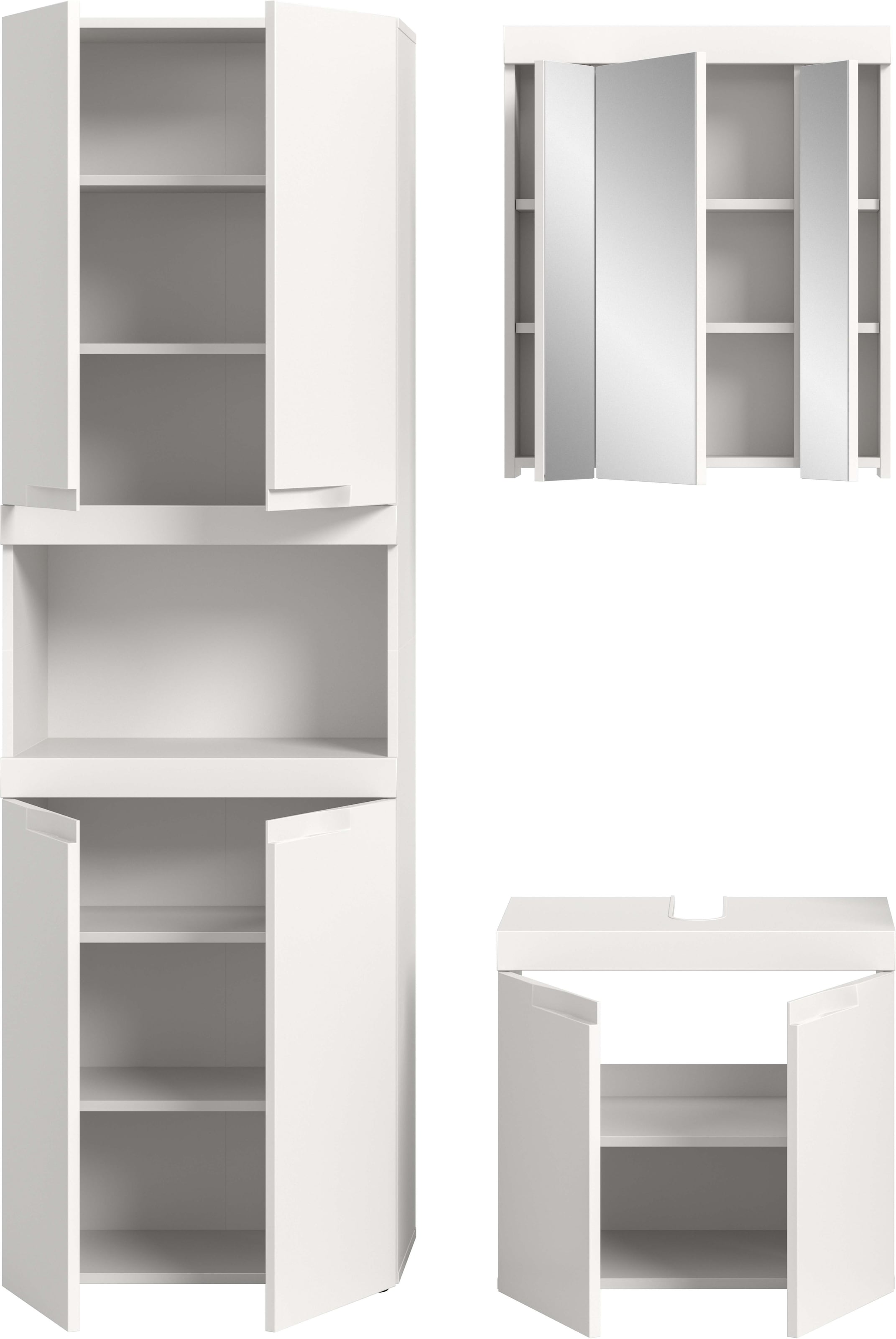 GOODproduct Badmöbel-Set »MAOI, 3-tlg. Badkombi, hochwertige MDF Front, optional mit Beleuchtung«