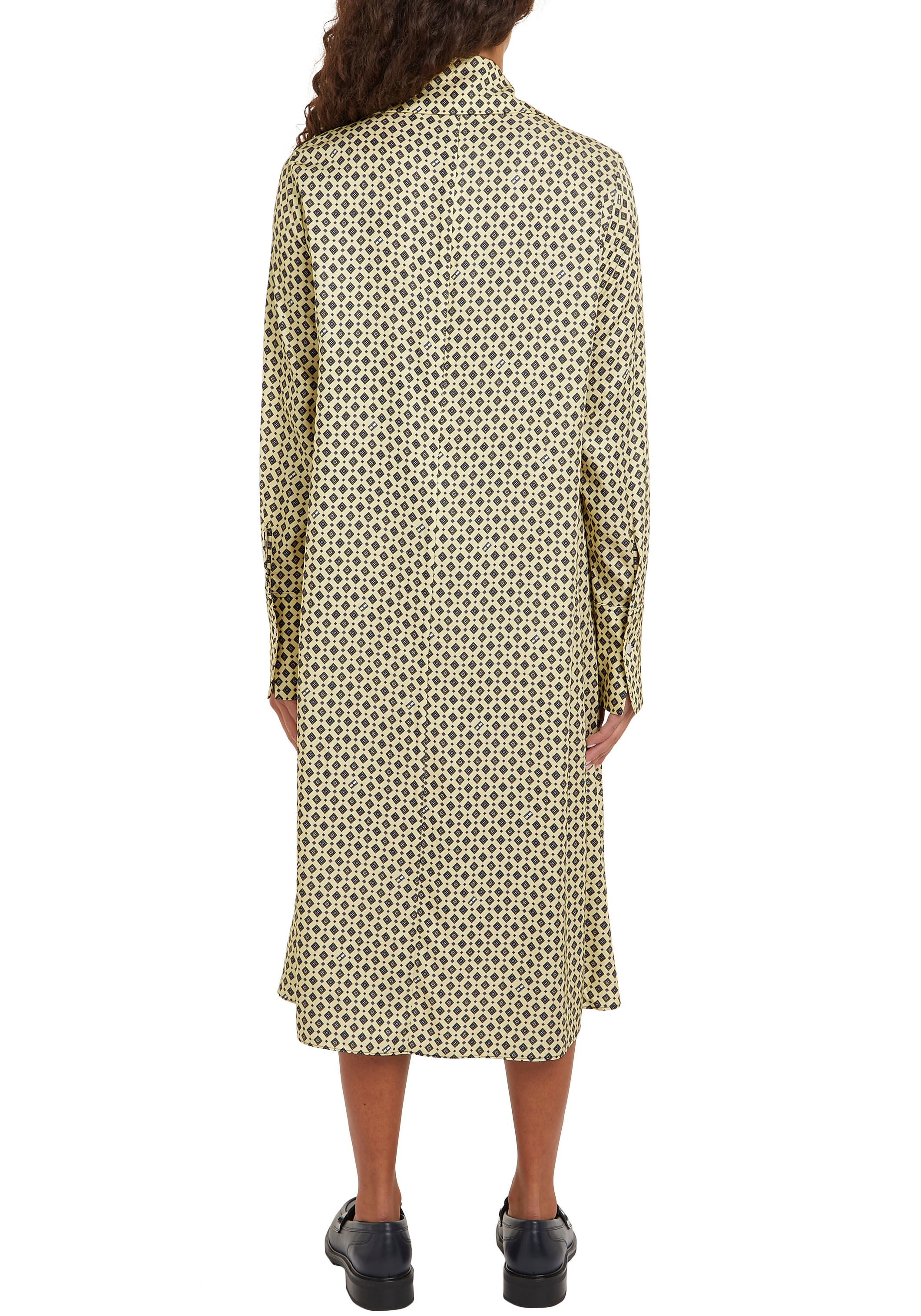 Tommy Hilfiger Robe chemisier »FOULARD DRAPED MIDI DRESS« mit Tommy Hilfiger Markenlabel