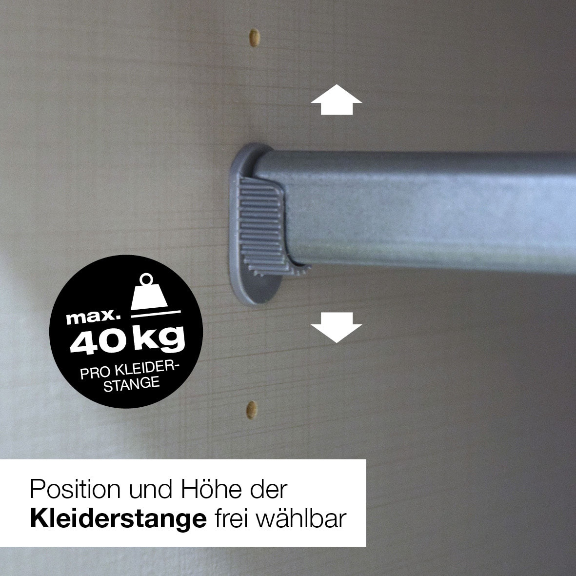 Wimex Armoire à portes battantes »Digit, erhältlich in den Breiten 180cm, 225cm oder 270cm« Armoire de chambre best-seller à l'aspect moderne,  Armoire avec deux tiroirs à hauteur centrale