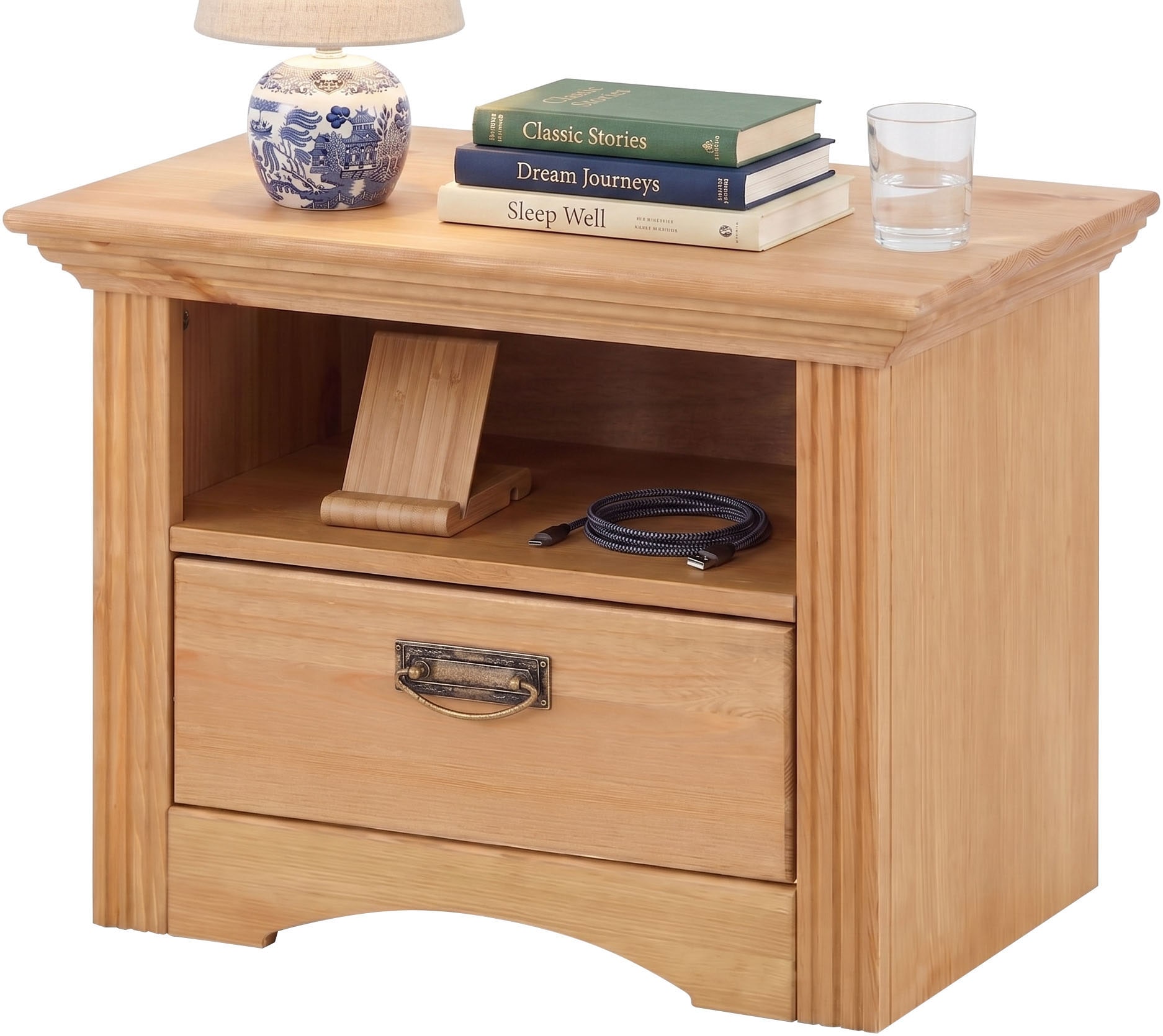 GOODproduct Console de nuit »Konrad« aus massiver, FSC®-zertifizierter Kiefer