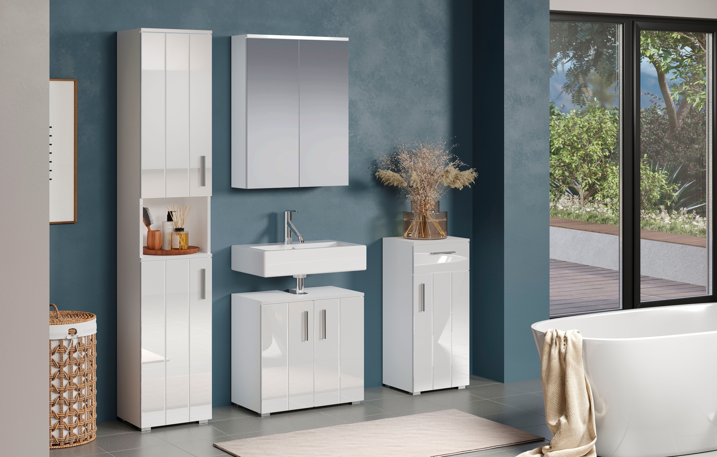 welltime Badezimmer-Set »Prag« Set, 4 Stk. tlg.