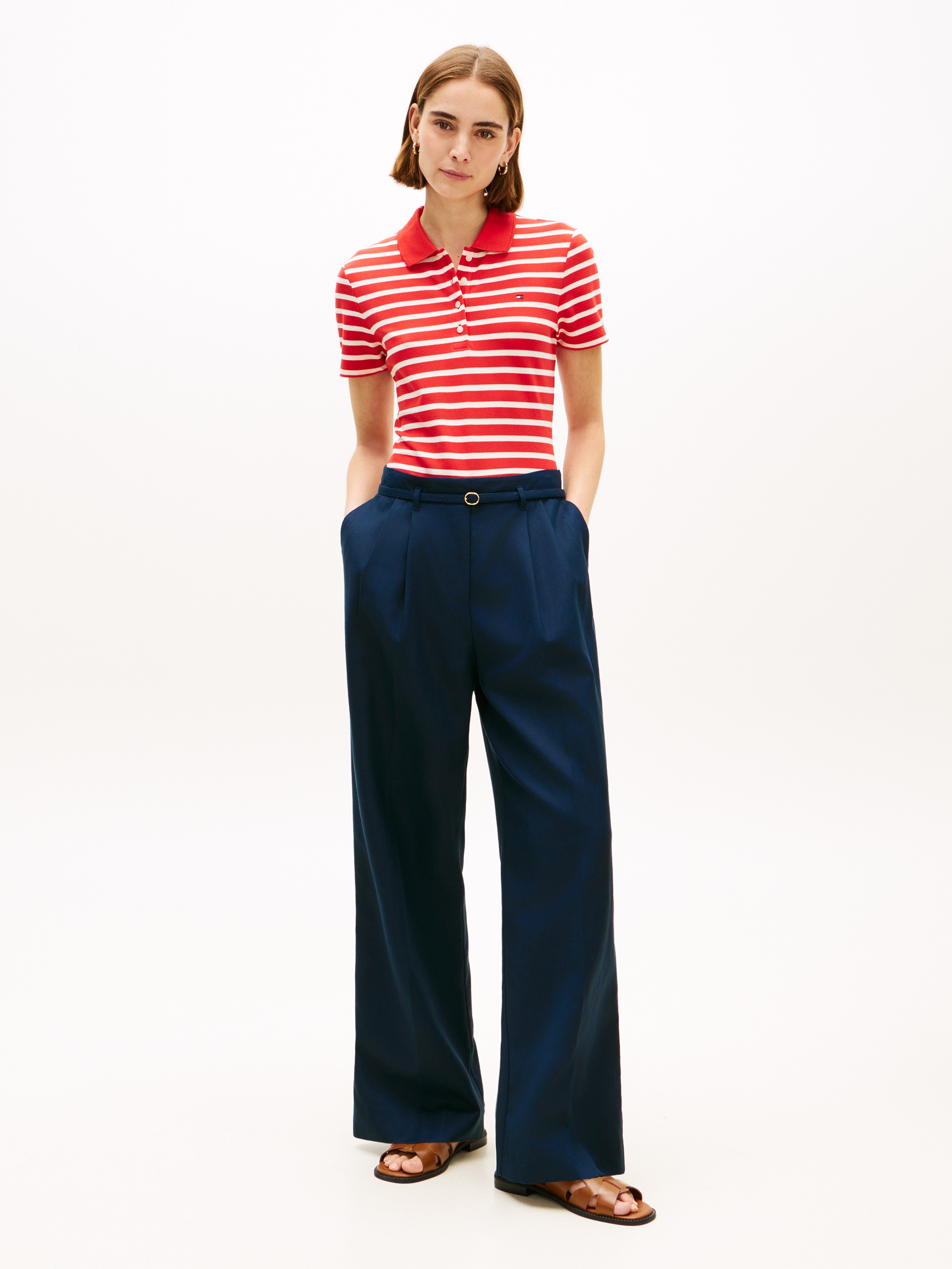 Tommy Hilfiger Polo »1985 Slim Fit Pique Premium« mit Logostickerei, Seitenschlitze