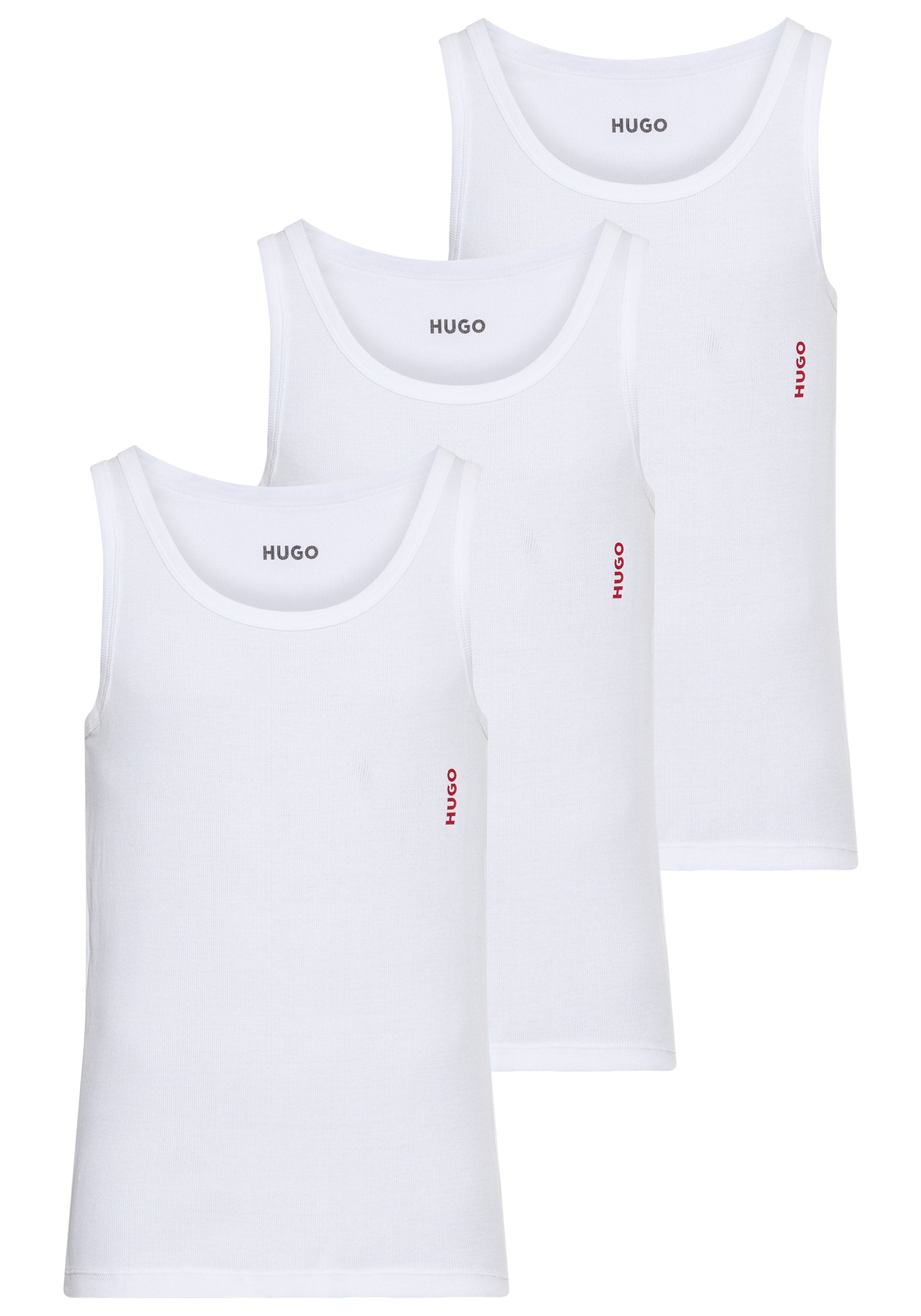 HUGO Underwear Débardeur à côtes Packung, 3er, 3 cuis Basic, Rundhals