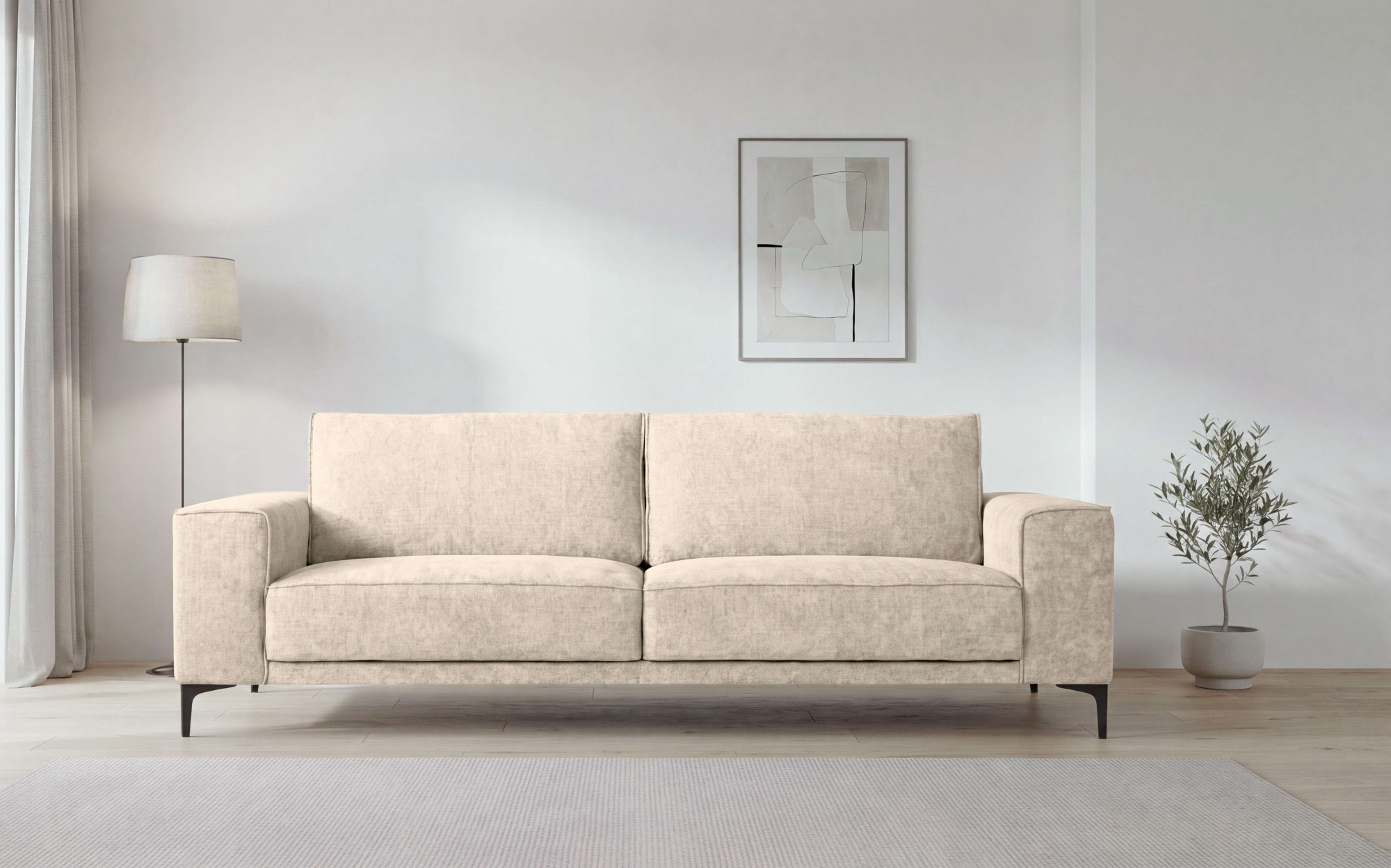GOODproduct 3-Sitzer »OLAND, B: 224 cm - Skandi-Design, Chenille-Bezug« Struktur, Flachgewebe, Luxus-Microfaser, Boucle