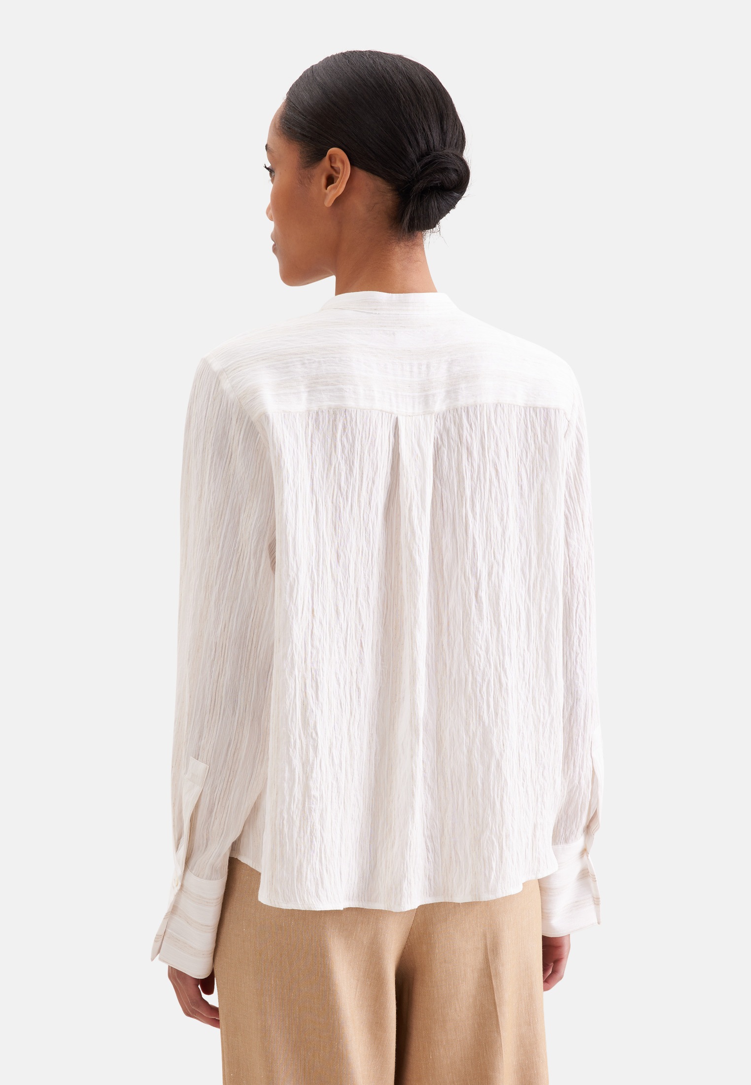 seidensticker Blouse classique col rond 1/1 rayé