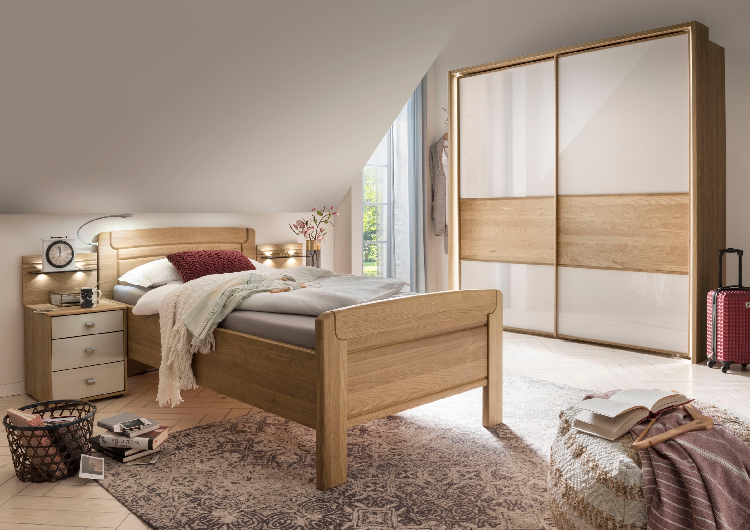 WIEMANN Nachtkonsole »Kiruna, Eiche teilmassiv, Made in Germany, mit Soft-Close-Funktion« in stilvoller Optik