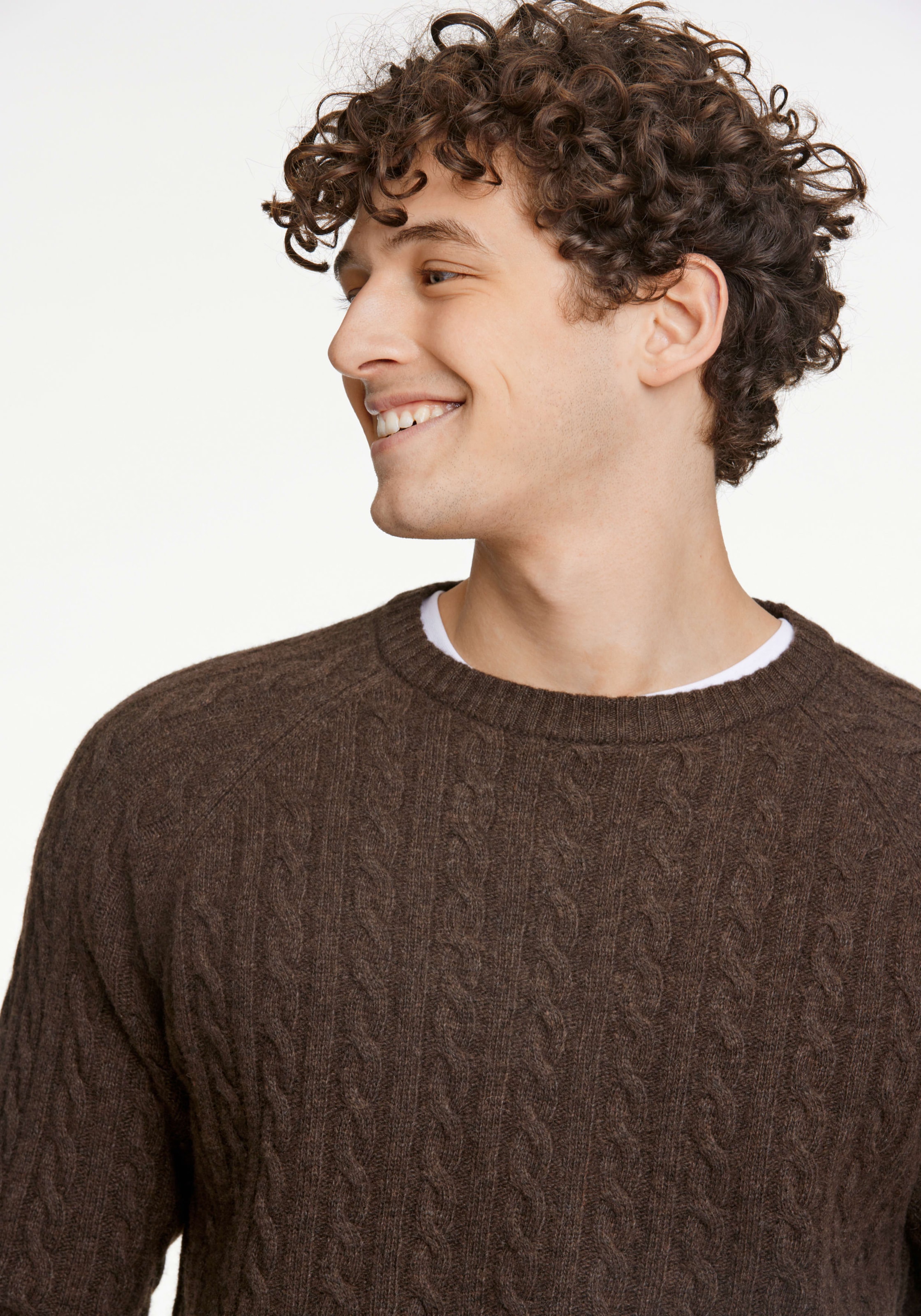 LINDBERGH Pull en tricot mit Zopfmuster, hoher Wollanteil