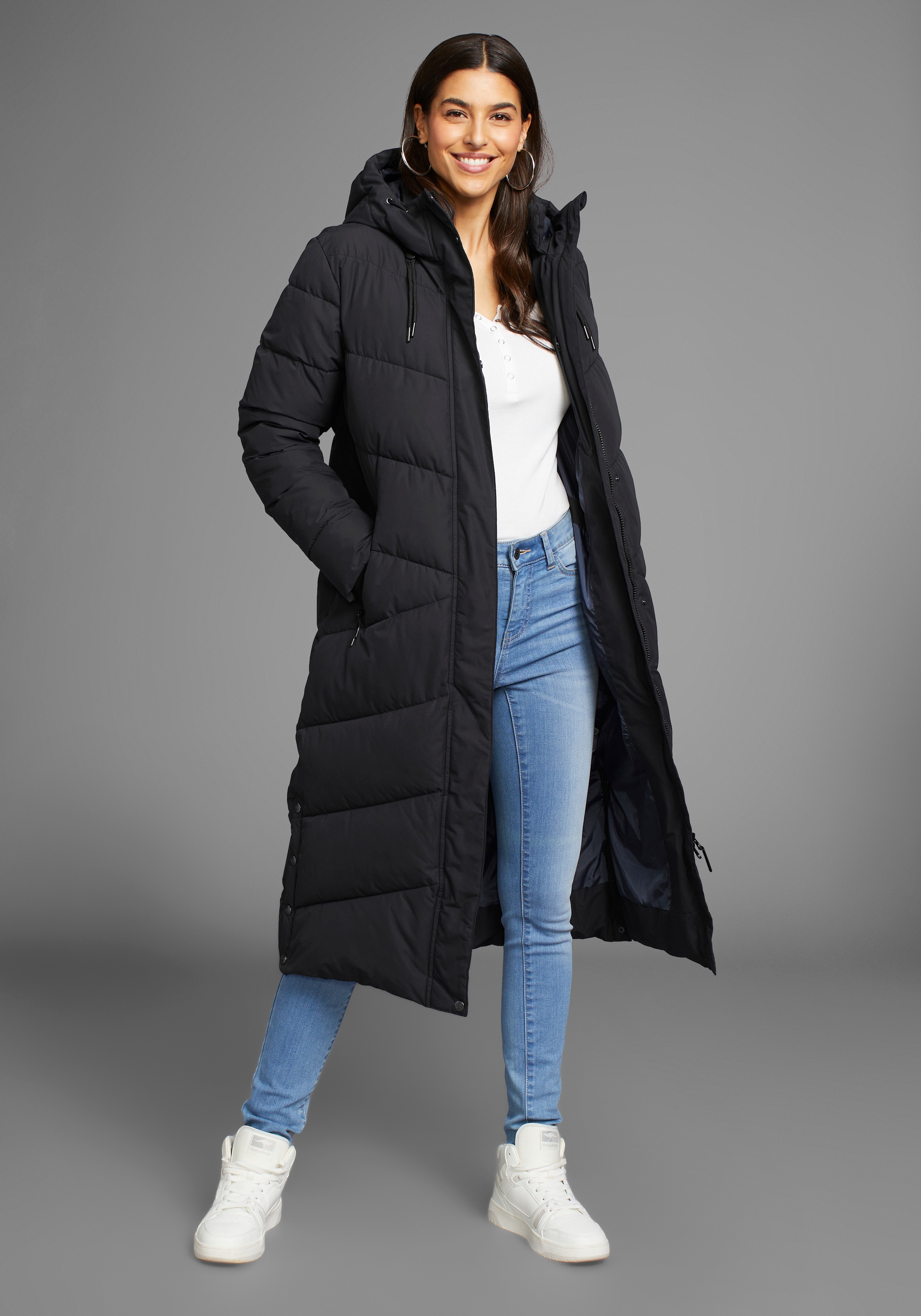 Polarino Manteau matelassé aus wasserdichtem & windabweisenden Obermaterial, oversize Form