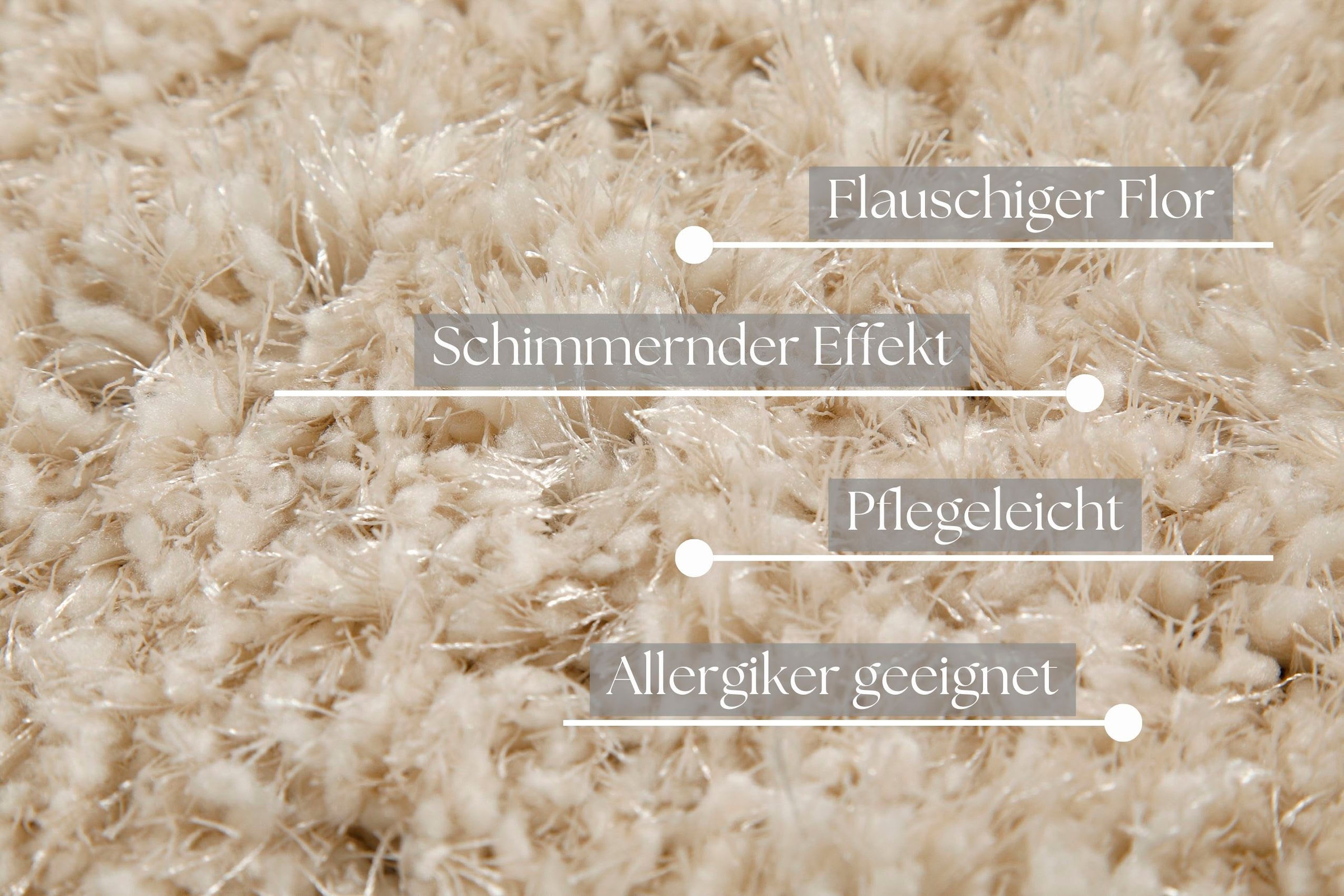 GOODproduct Hochflor-Teppich »Nickolas« rund 30 mm Höhe Langflor, Shaggy, weicher Hochflor, uni farben, mit Glanz, Wohnzimmer