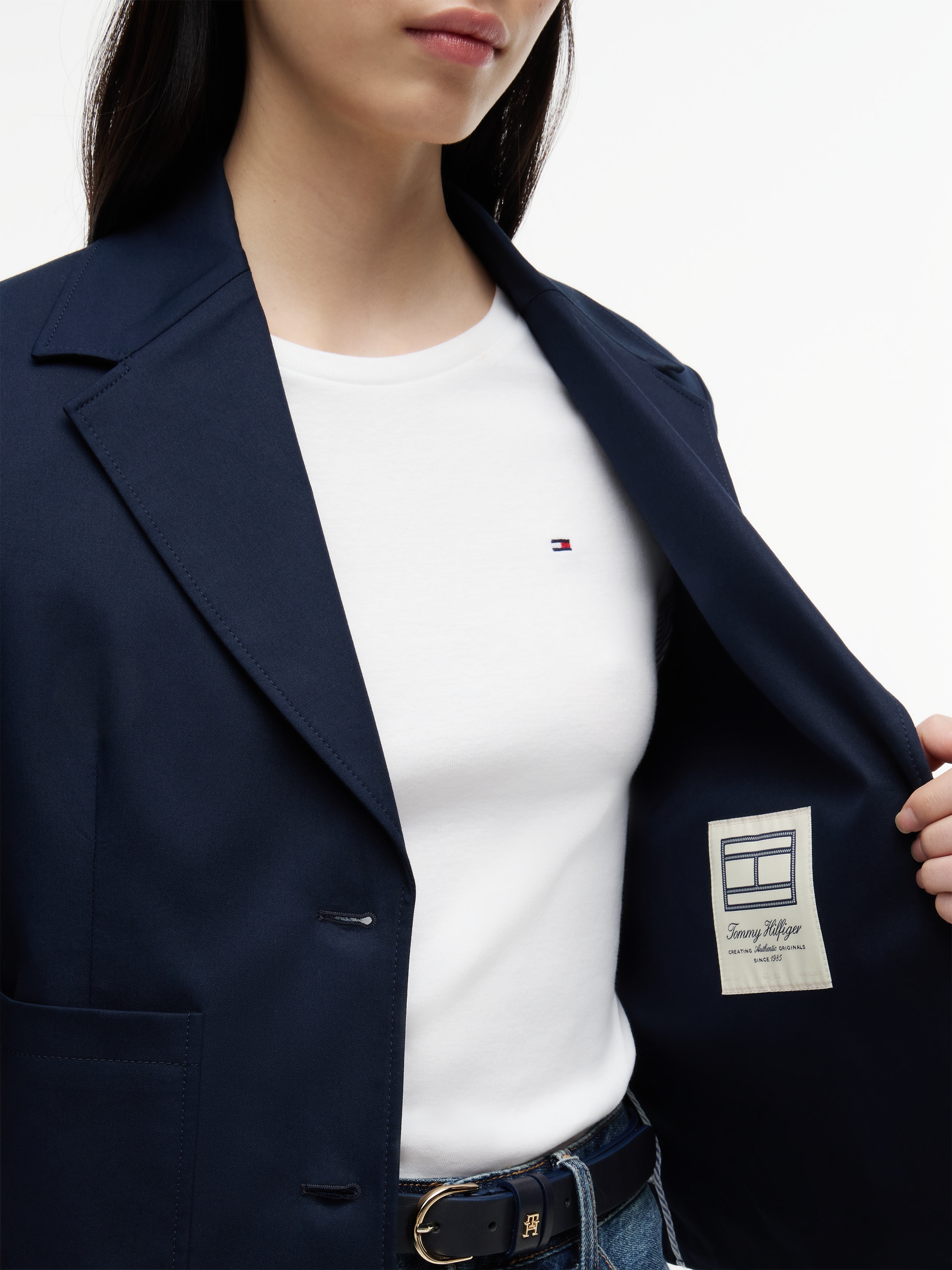 Tommy Hilfiger Kurzblazer »CHINO DRESSING COTTON BLAZER« aus reiner Baumwolle, mit Reverskragen