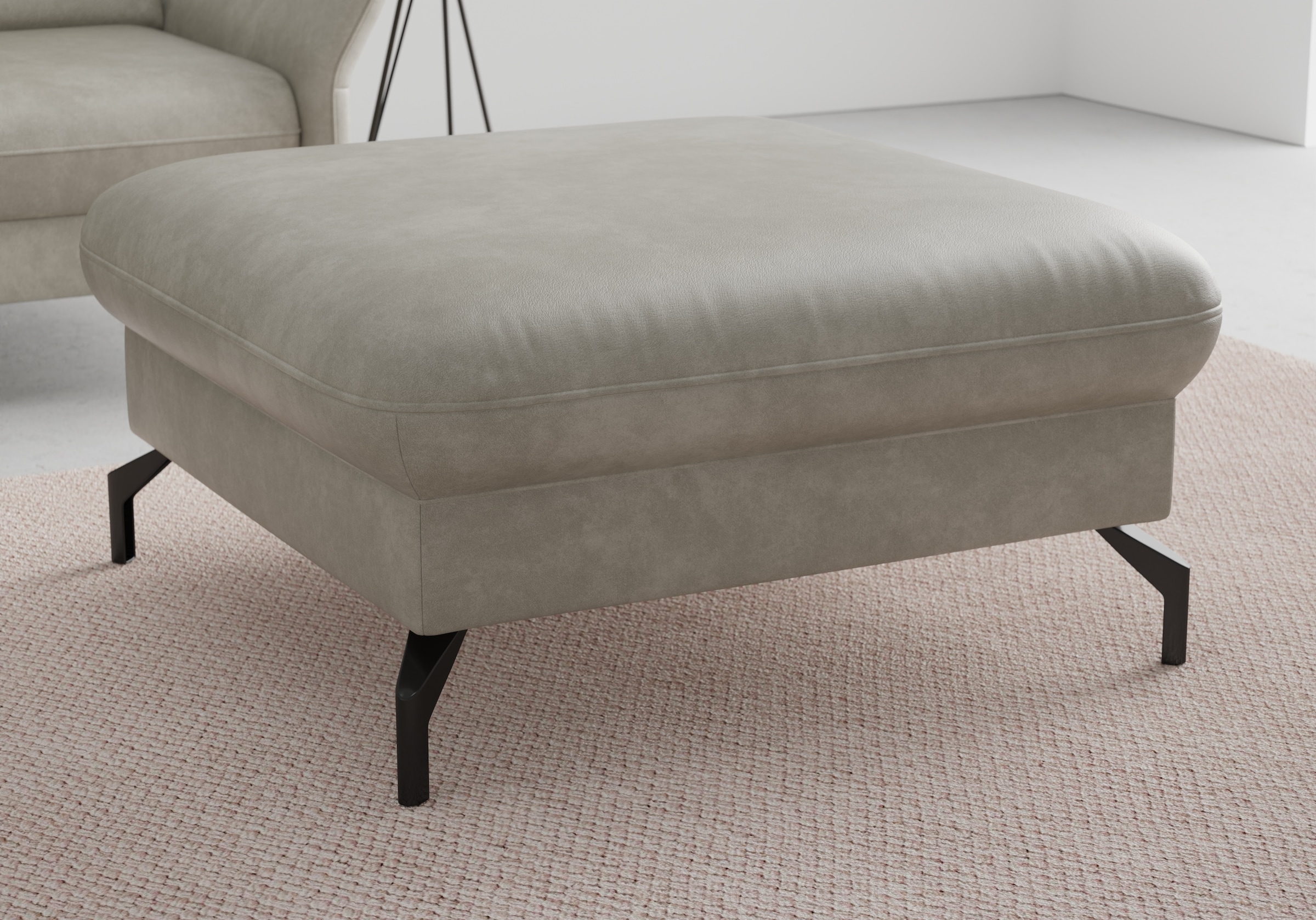 sit&more Hocker »Fashion« inklusive Federkern, mit hochwertigen, schwarzen Metallfüssen