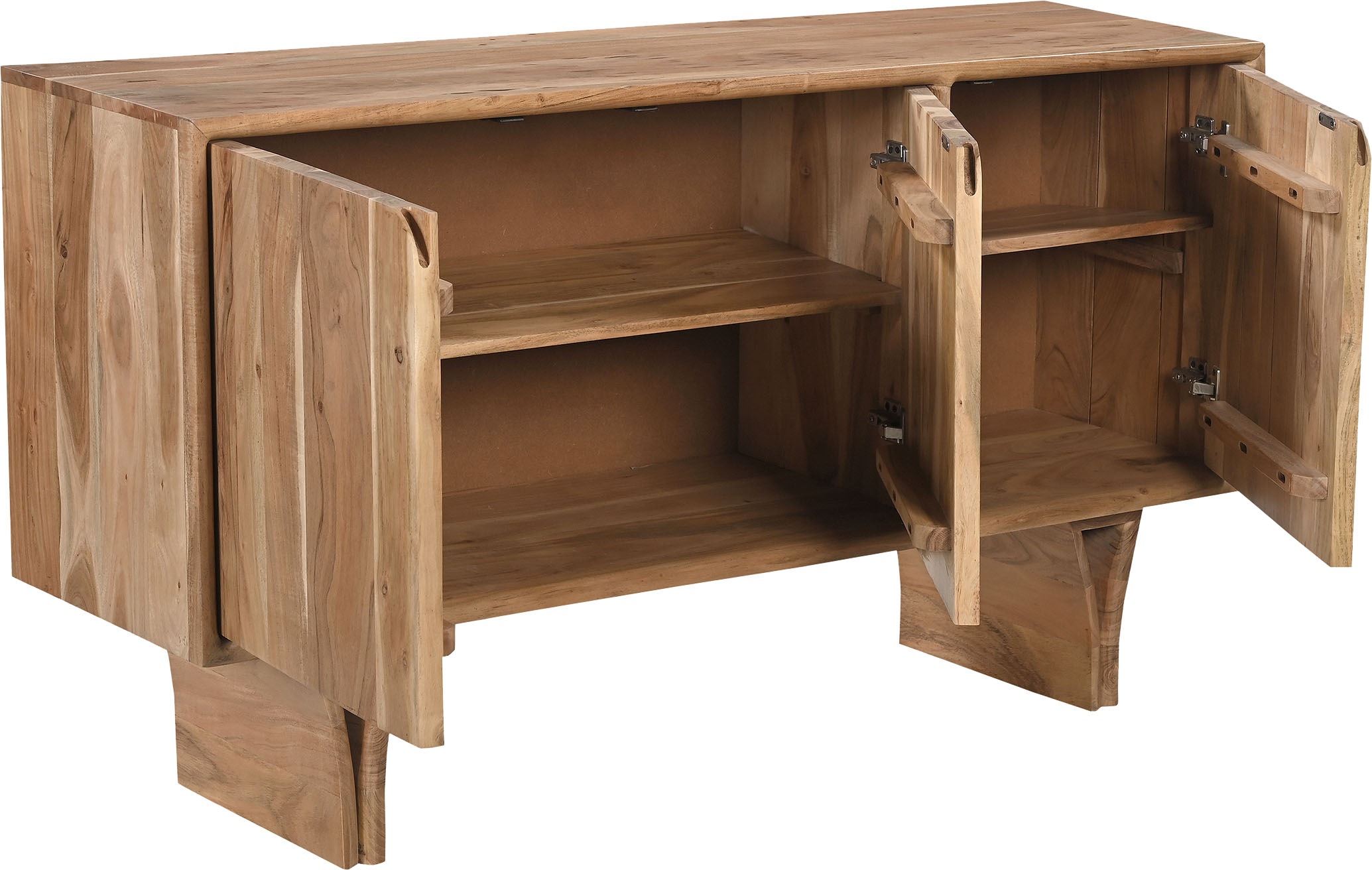 SIT Sideboard »Tallinn aus Akazie mit Holzwangen-Gestell & 3 Türen« 1 Stk. tlg. 3 Türen, viel Stauraum & sichtbare Akazienholz-Maserung