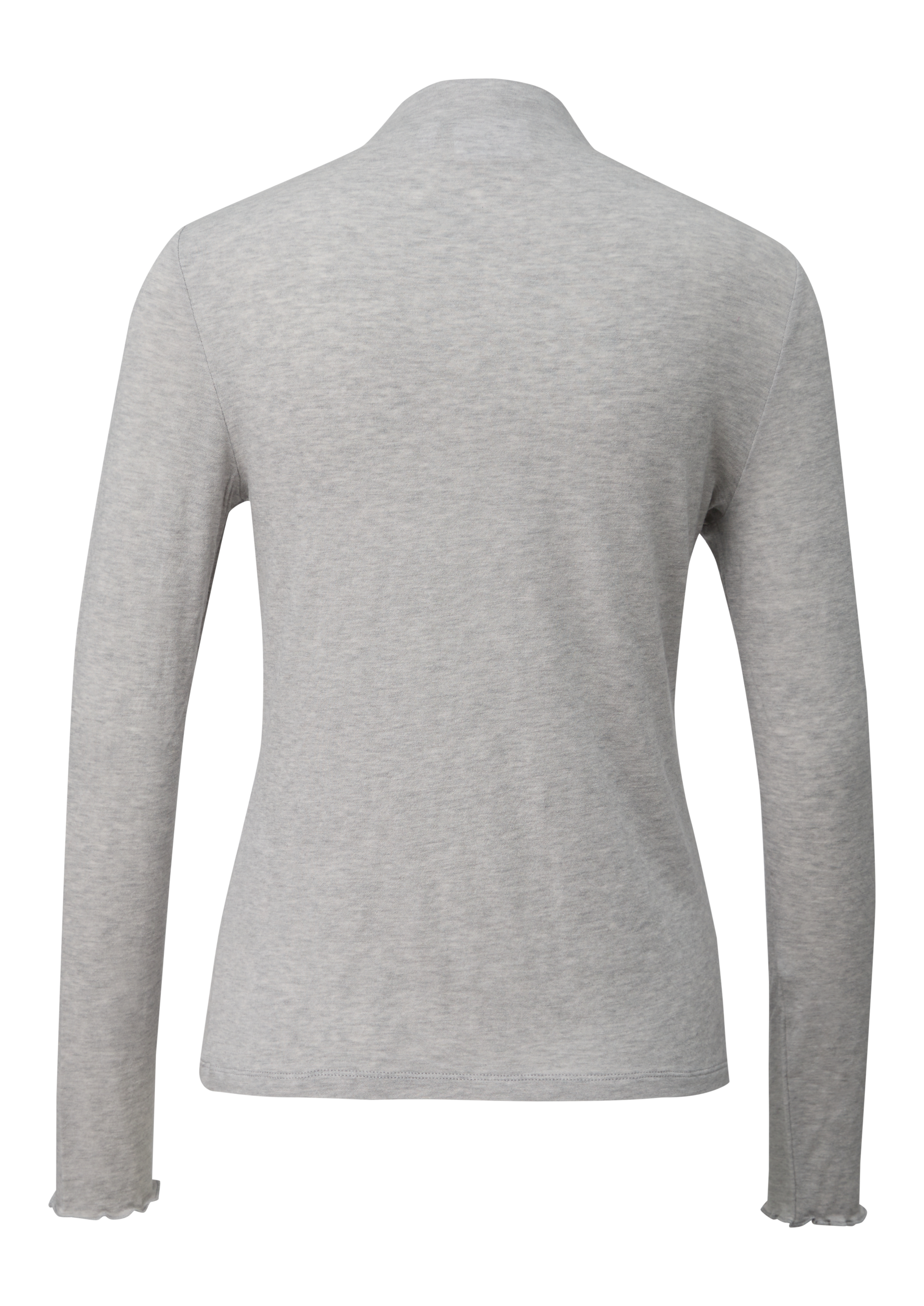 comma casual identity T-shirt à manches longues »semitransparente Optik« hoher Rundhalsausschnitt, casual, slim fit, mit Wolle