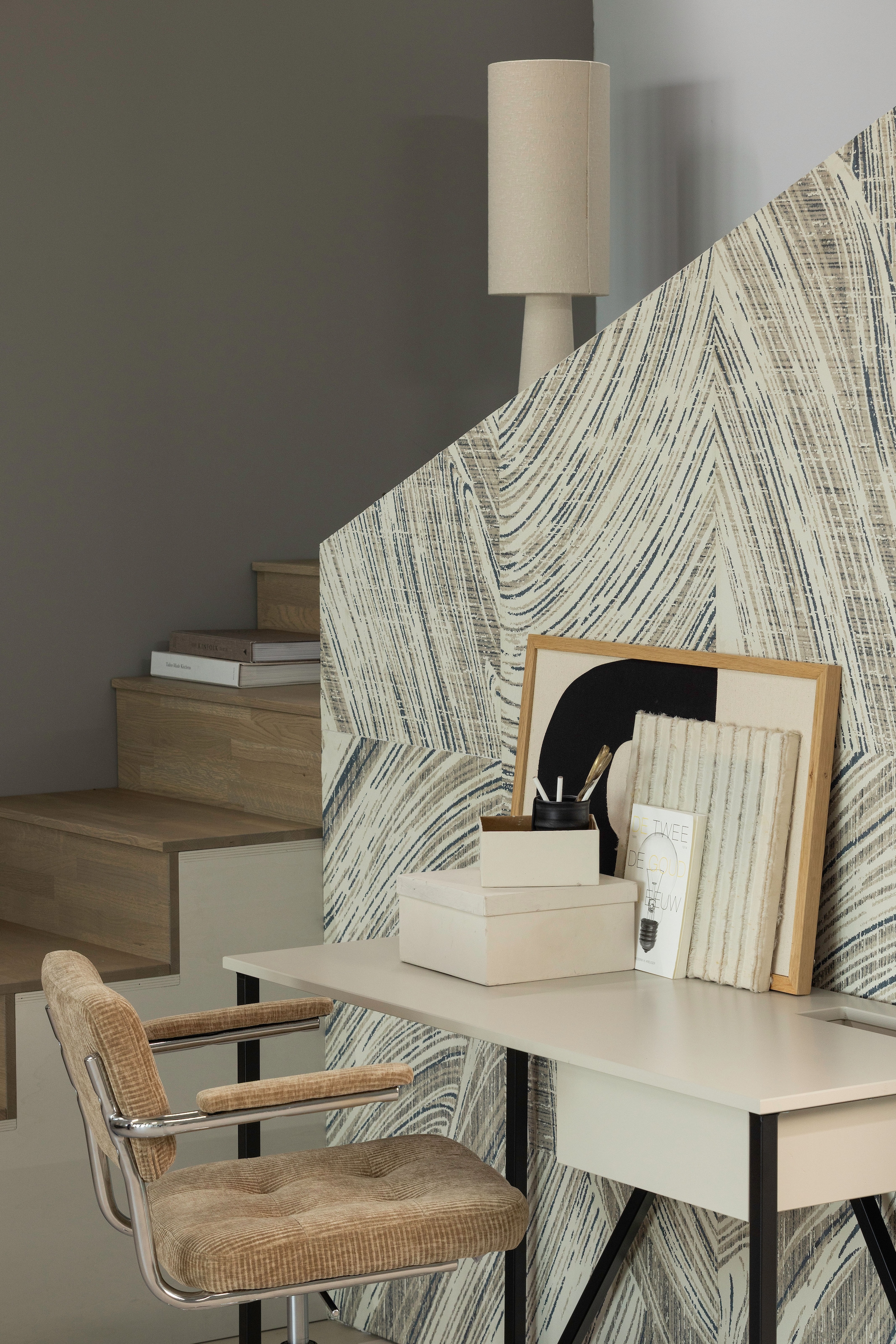 WOOOD Chaise pivotante »Kova mit Rippenstoff-Bezug höhenverstellbar, B 54 x T 60 x H 87 cm« () Pivotant, haute résistance à l'usure, capacité de charge 125 kg