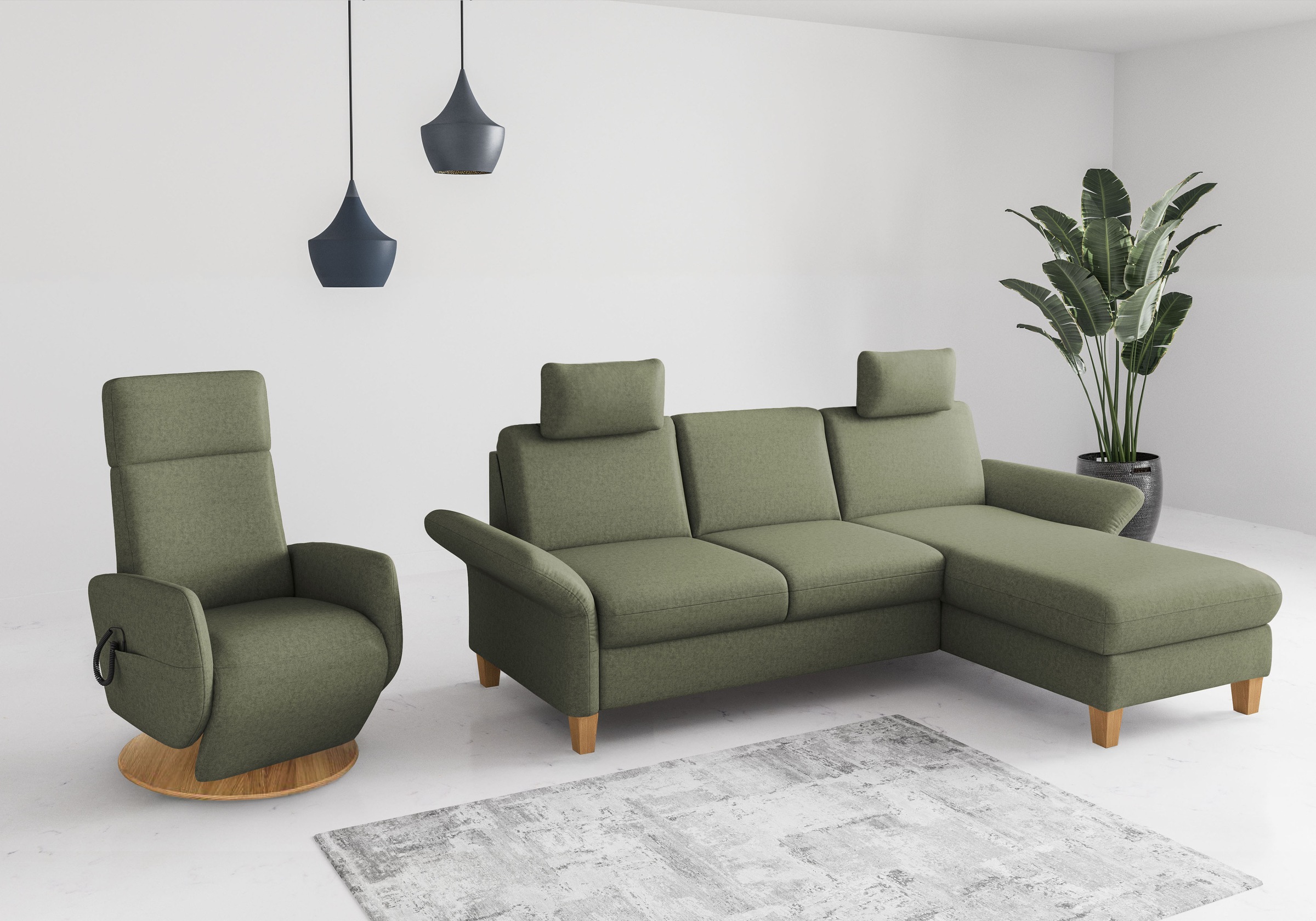 Home affaire Canapé d'angle »Rochelle, L-Form« wahlweise mit Armteilverstellung, Bettfunktion und Bettkasten