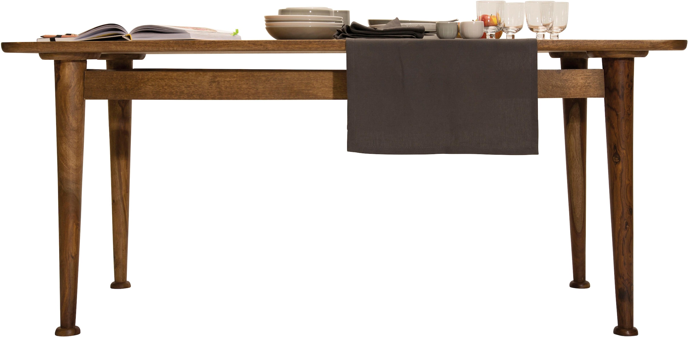 SIT Esstisch »Vaduz 180 x 90 cmaus Mangoholz Massivholz« Markante Holzbeine mit dekorativen Absätzen in Tellerform