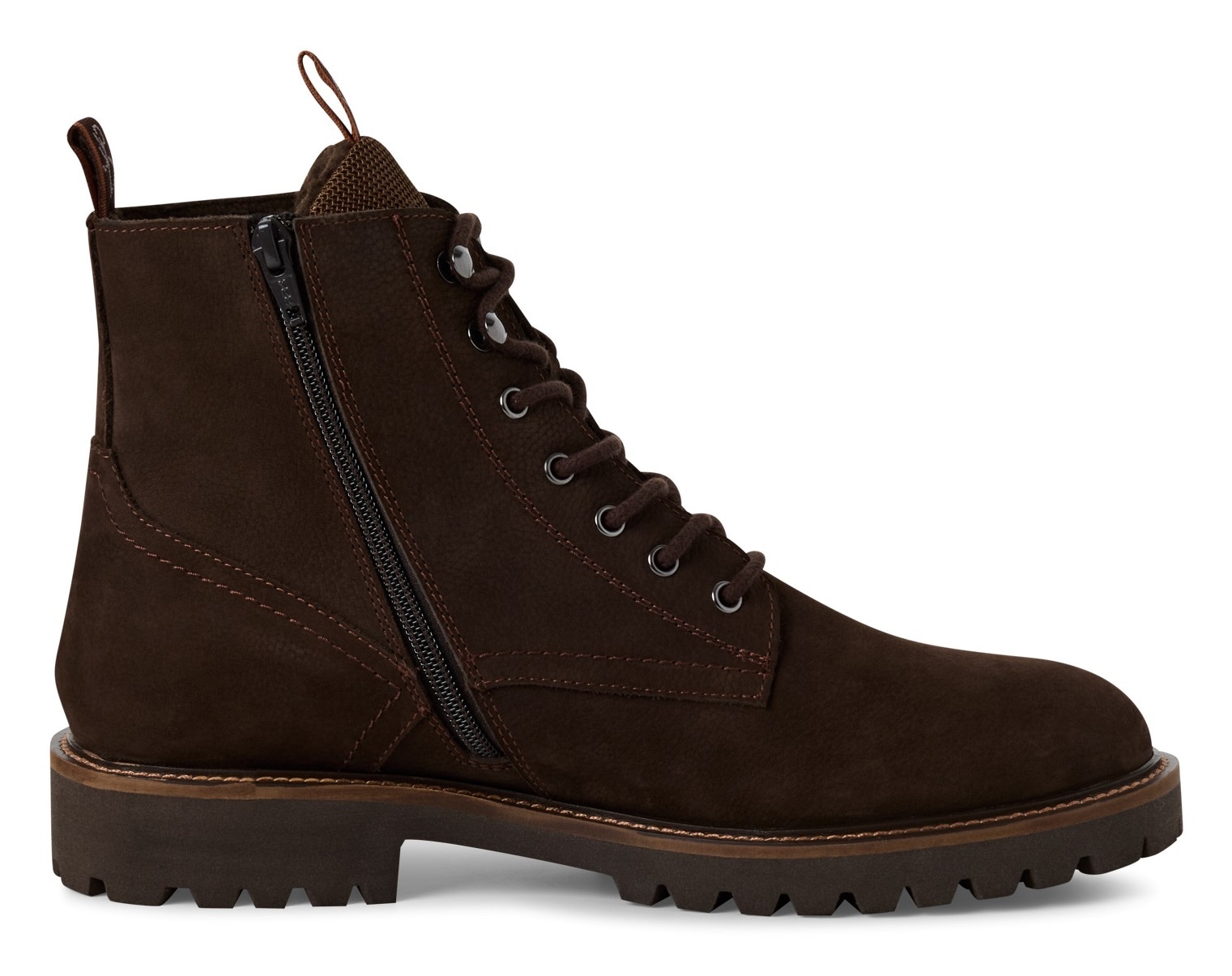 MARCO TOZZI by GMK Bottines à lacets  talon bloc, bottine à lacets avec fermeture éclair intérieure pratique