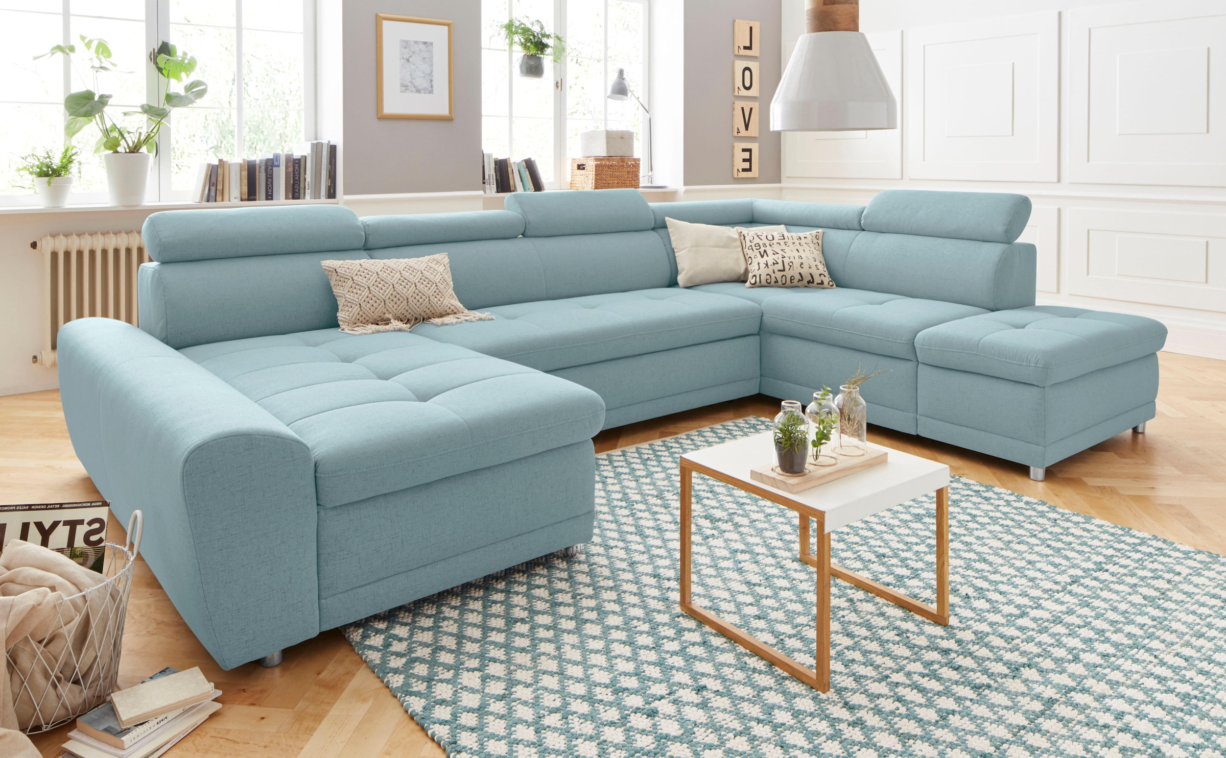 sit&more Wohnlandschaft »Riva U-Form« wahlweise mit Schlaffunktion