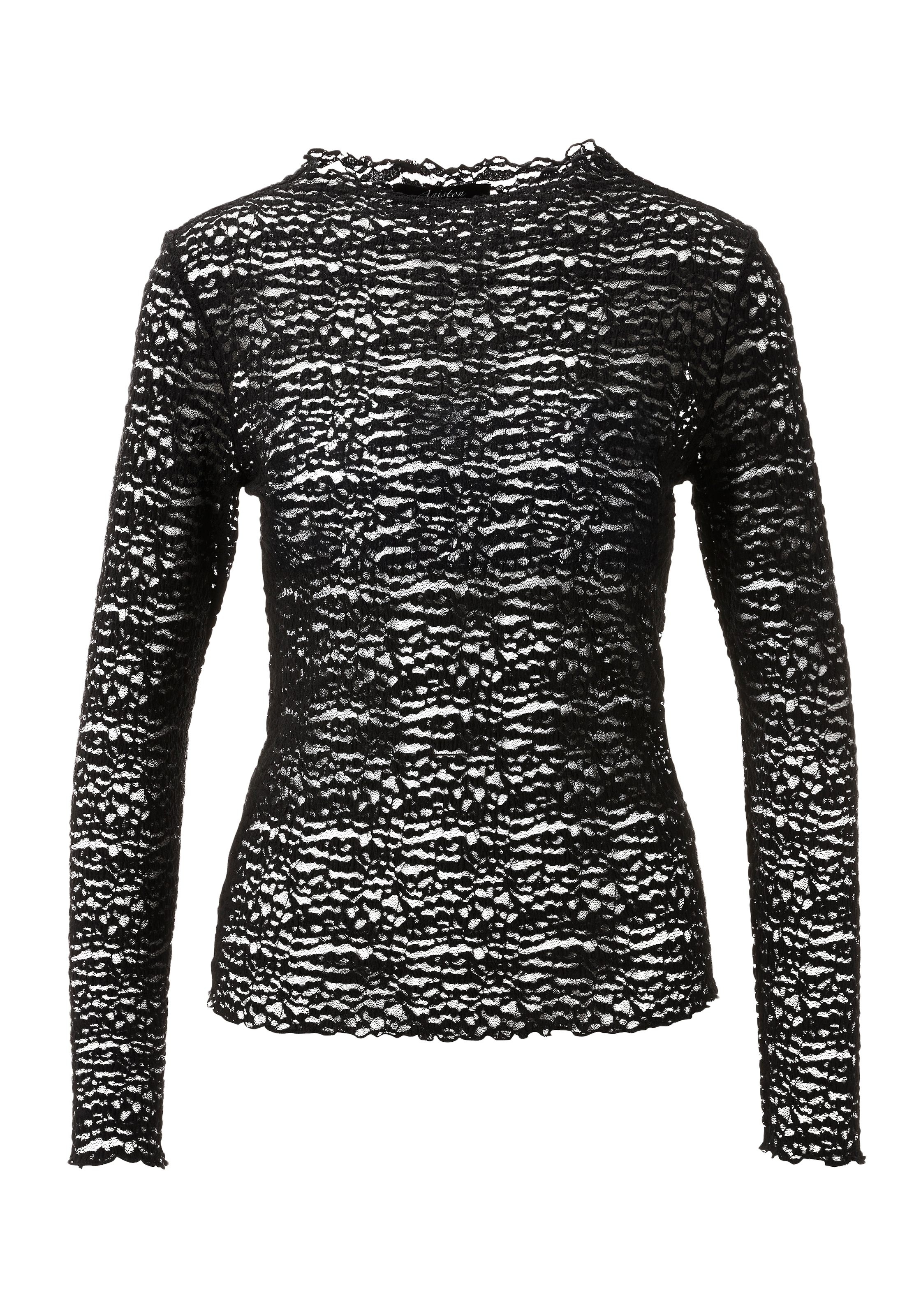 Aniston CASUAL T-shirt à manches longues en dentelle transparente et élastique - NOUVELLE COLLECTION