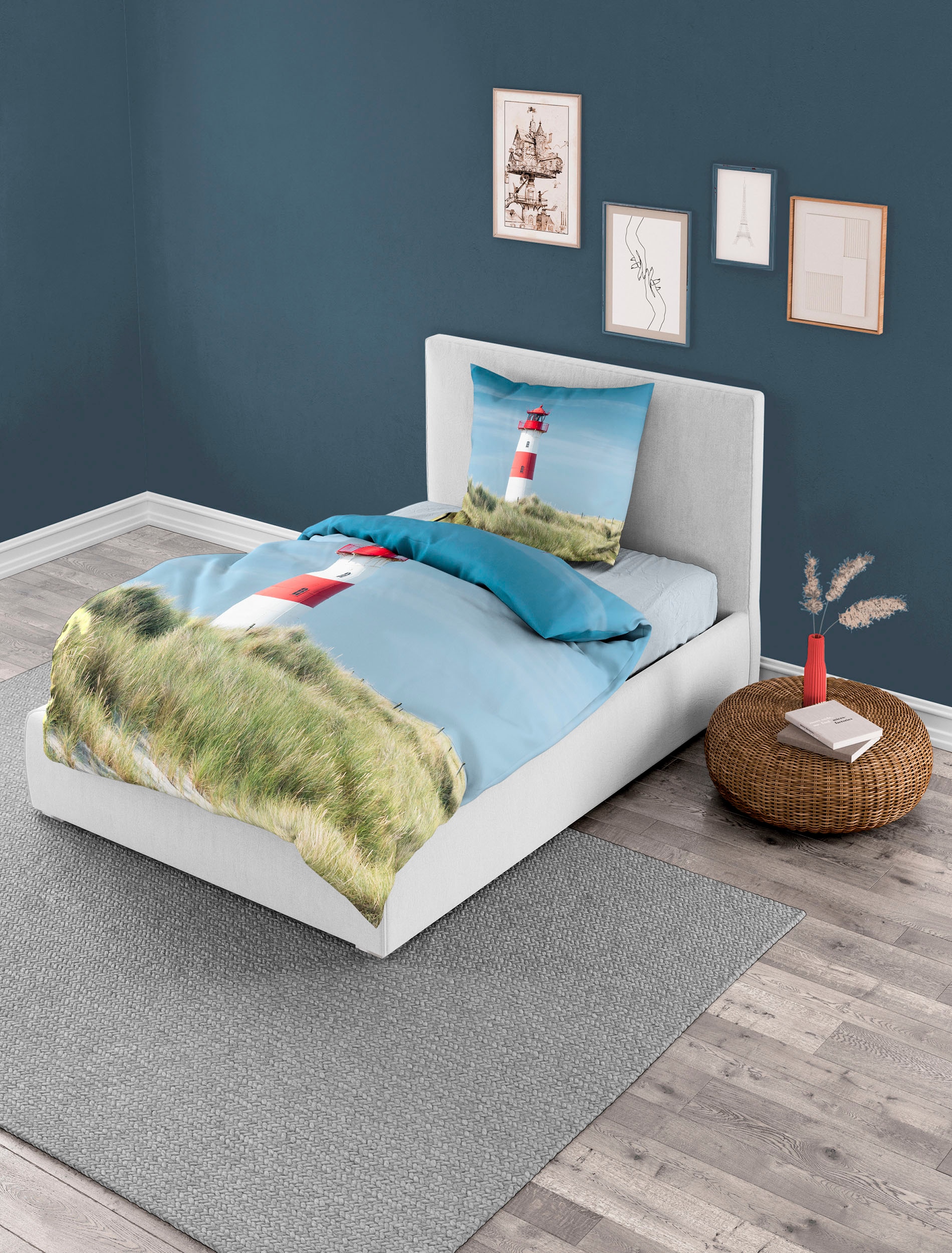 BIERBAUM Linge de lit »5285« 2 cuis Mako-Satin, 100 % Baumwolle, pflegeleicht