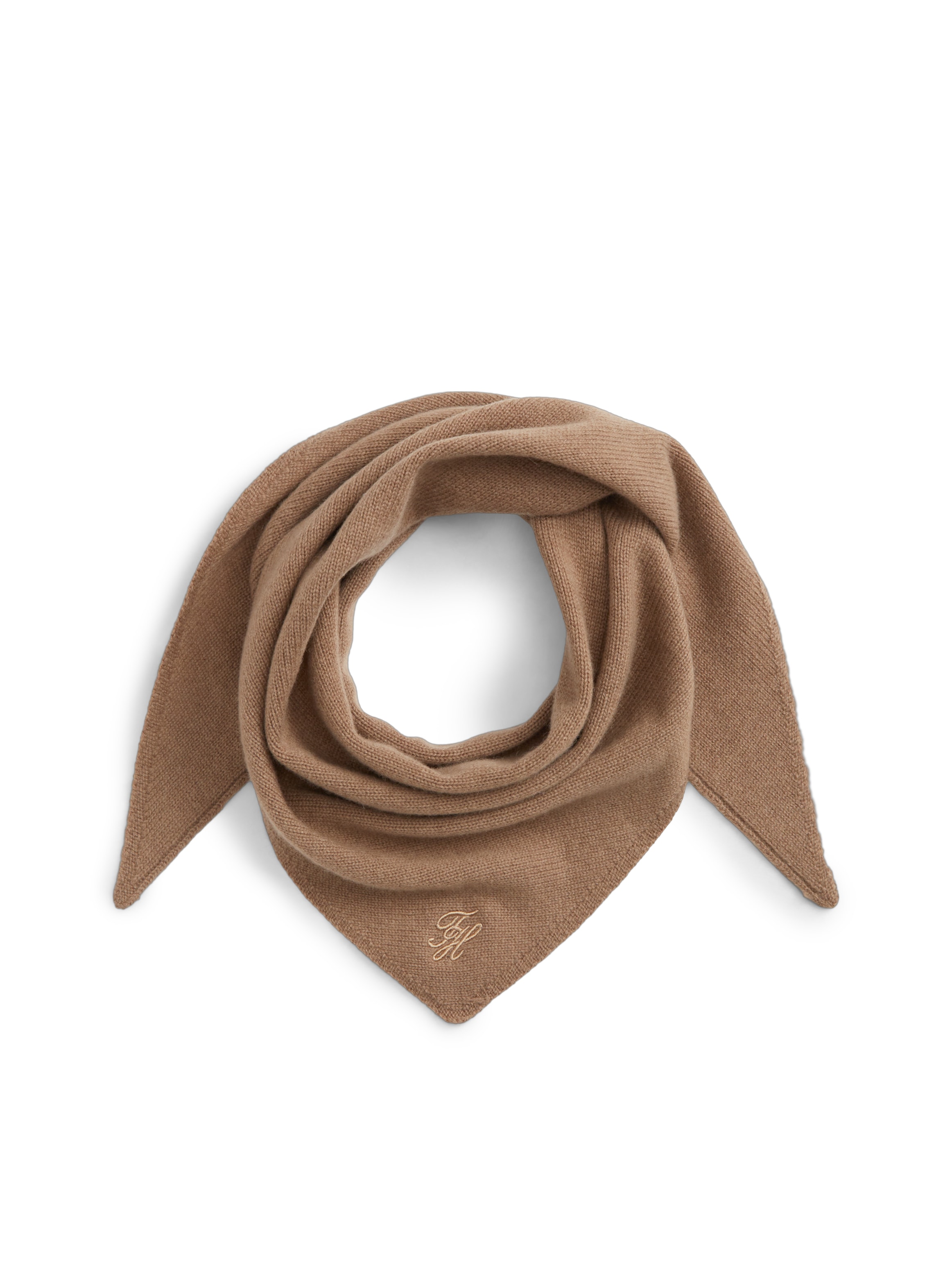 Tommy Hilfiger Wollschal »TH SCRIPT TRIANGLE SCARF« dreieckig, mit Kaschmiranteil, mit Logostickerei