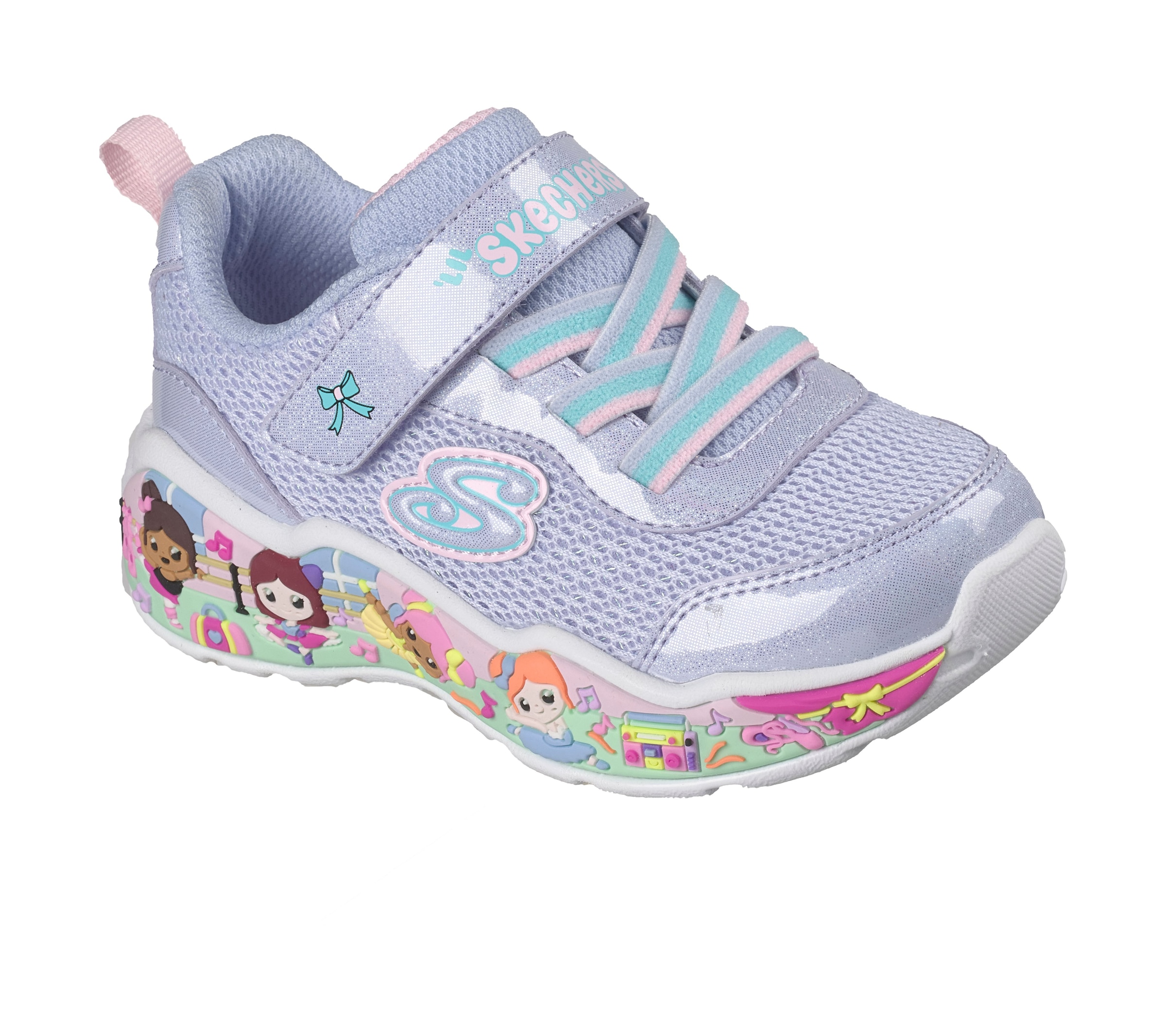 Skechers Lauflernschuh »PLAY SCENE-FUN SQUAD«  Sneaker mit bunten Motiven verziert, Grössenschablone zum Download