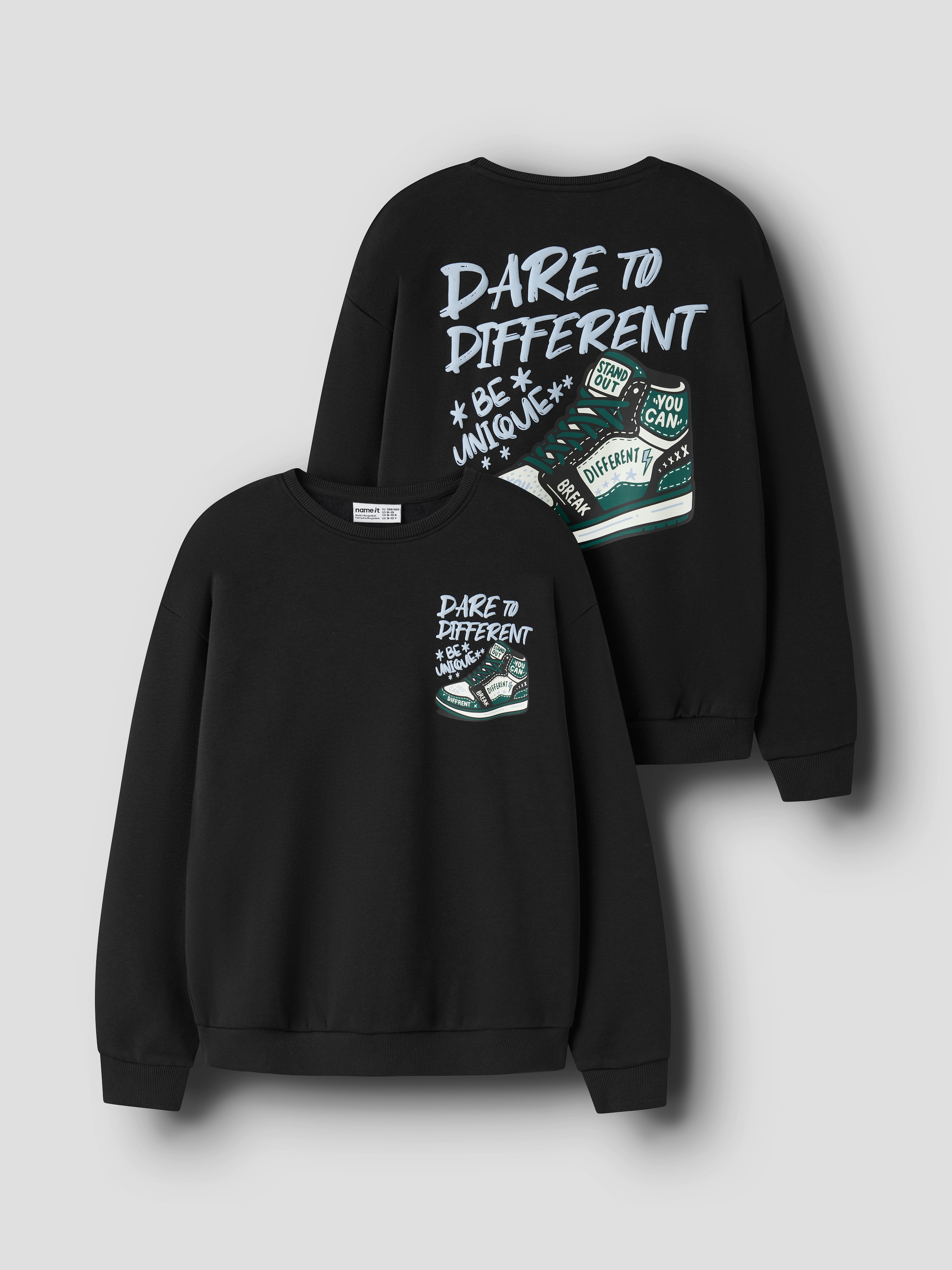 Name It Sweatshirt »NKMNEO LS RLX SWE BRU PS«, Baumwollmischung, relaxed fit, Print

