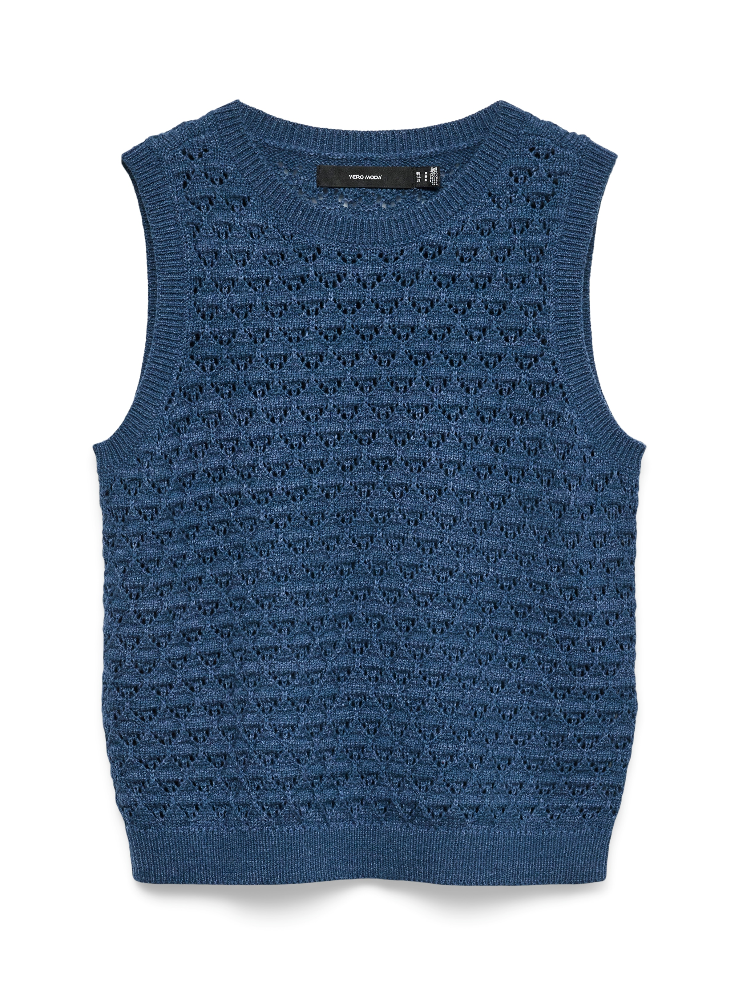 Vero Moda Top en tricot »VMJAQUELINE SL O-NECK TOP BOO« mit zartem Ajourmuster