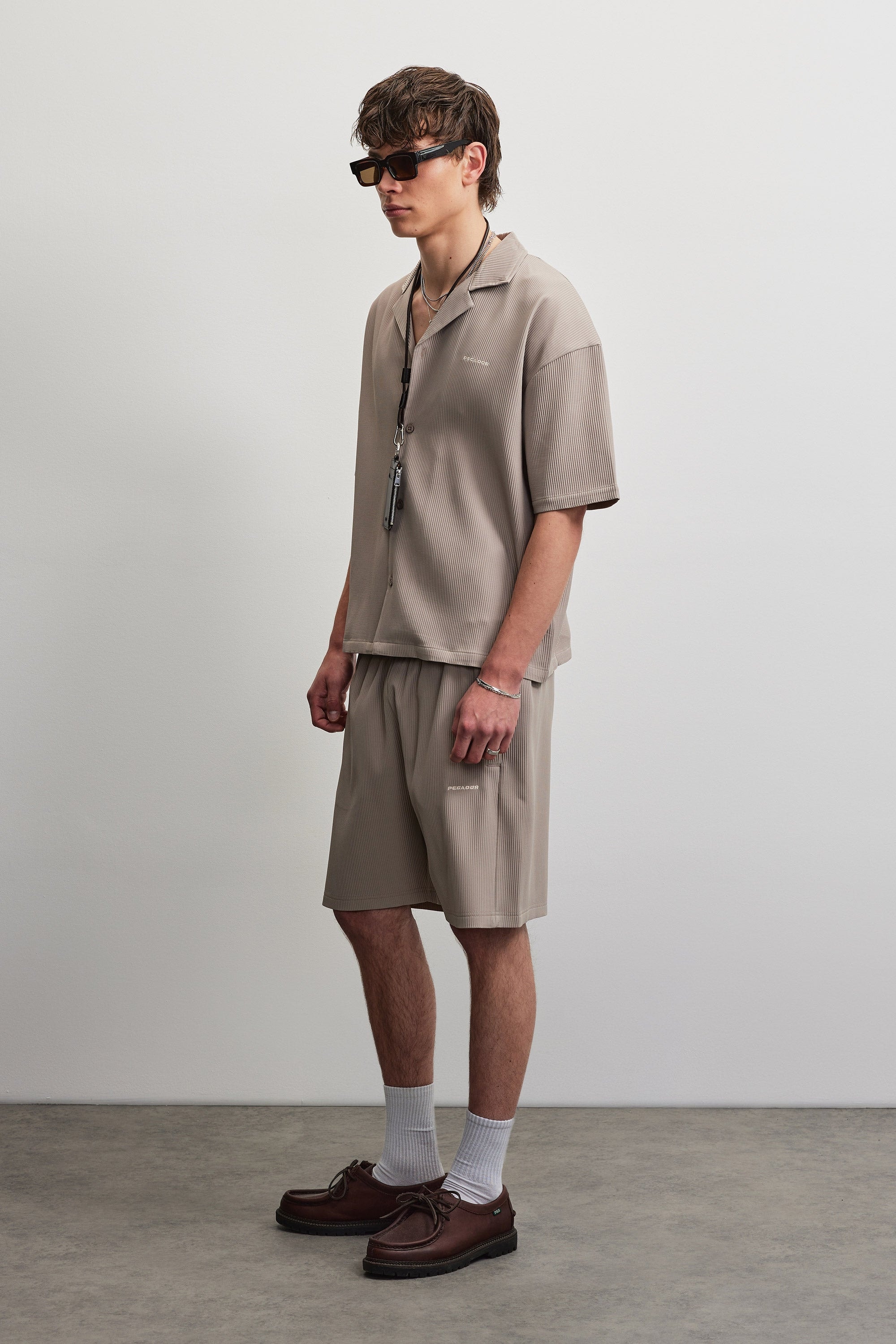PEGADOR Chemise à manches courtes »TROY PLISSEE SUMMER SHIRT« Baumwollmischung, regular fit