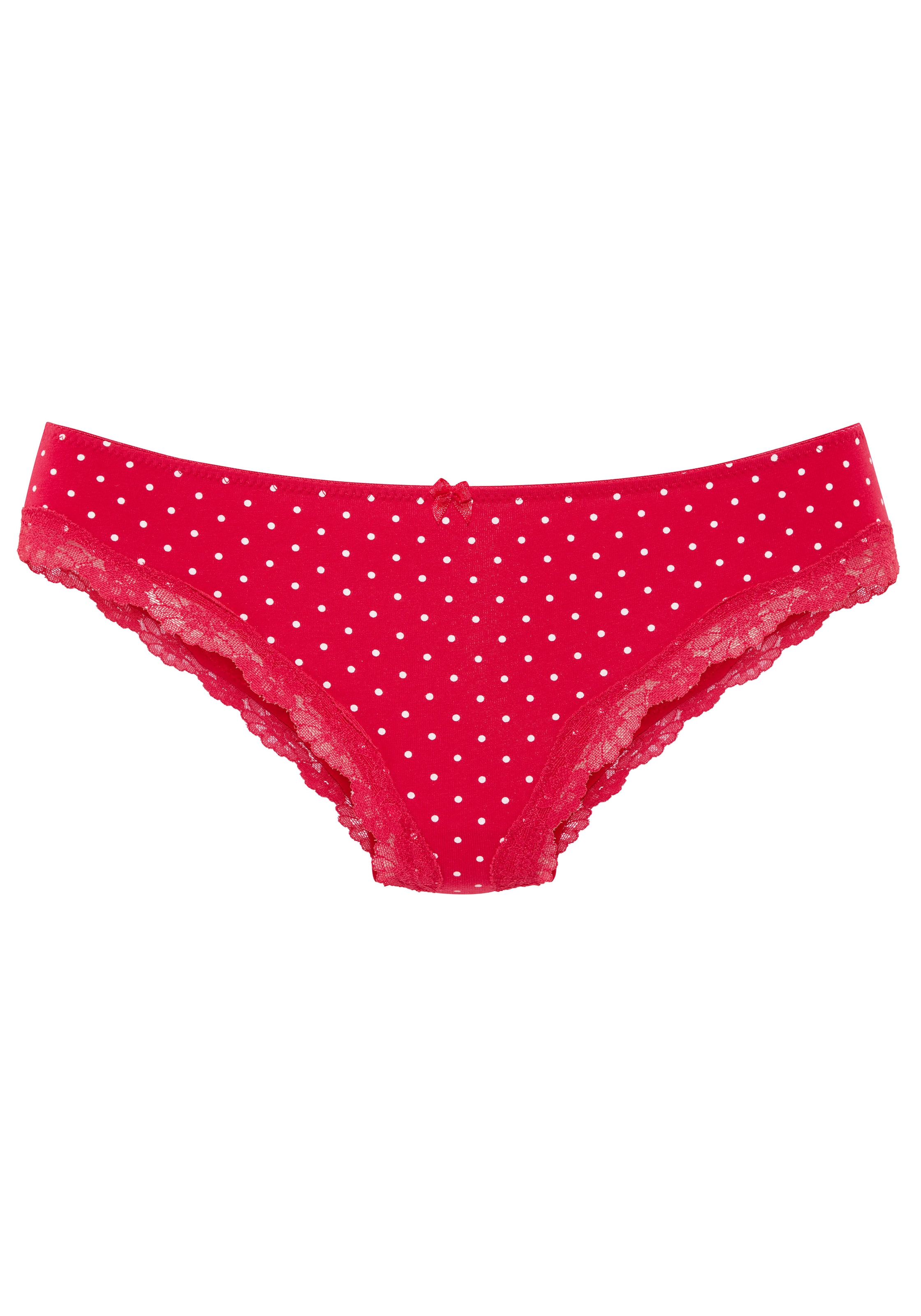 LASCANA Brasilslip 3er-Pack,  aus elastischer Baumwolle mit zarter Spitze