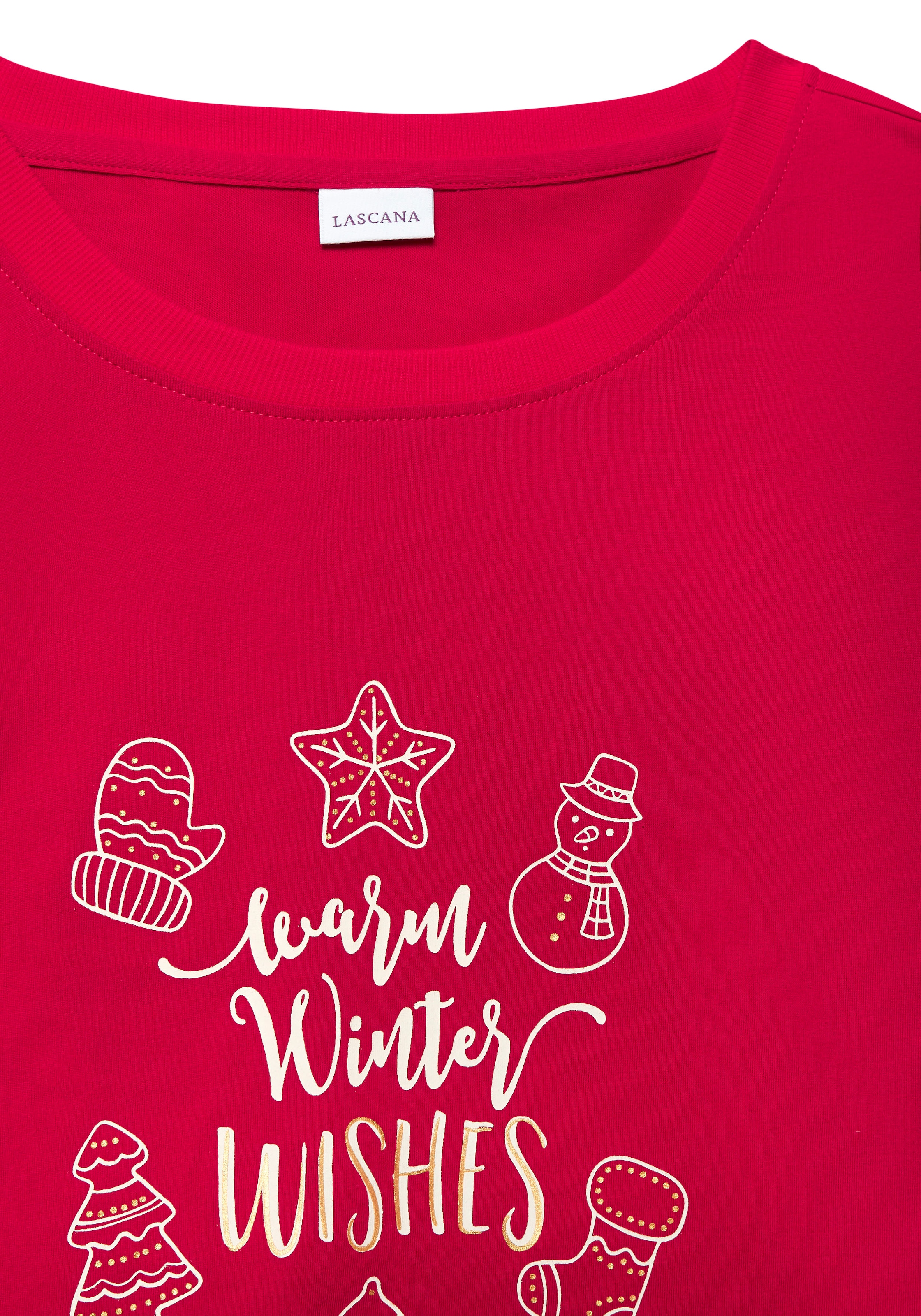 LASCANA Pyjama Set, 2 pièces Mit Weihnachtlichem Muster
